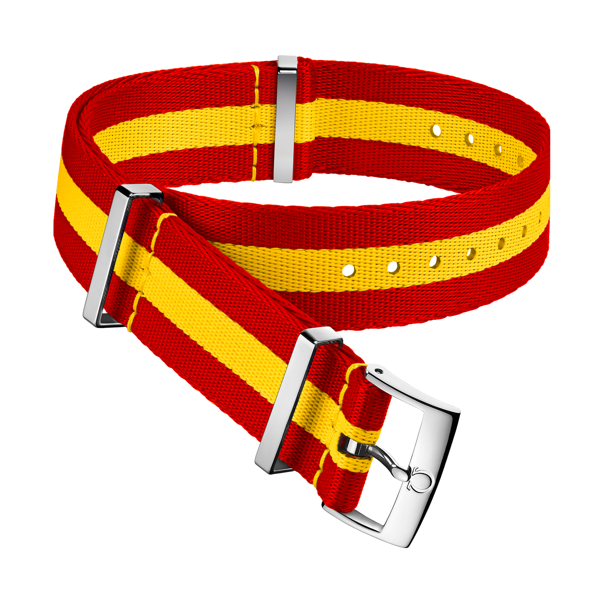 Bracelet NATO - Bracelet en polyamide rouge et jaune à 3 rayures - 031CWZ013390