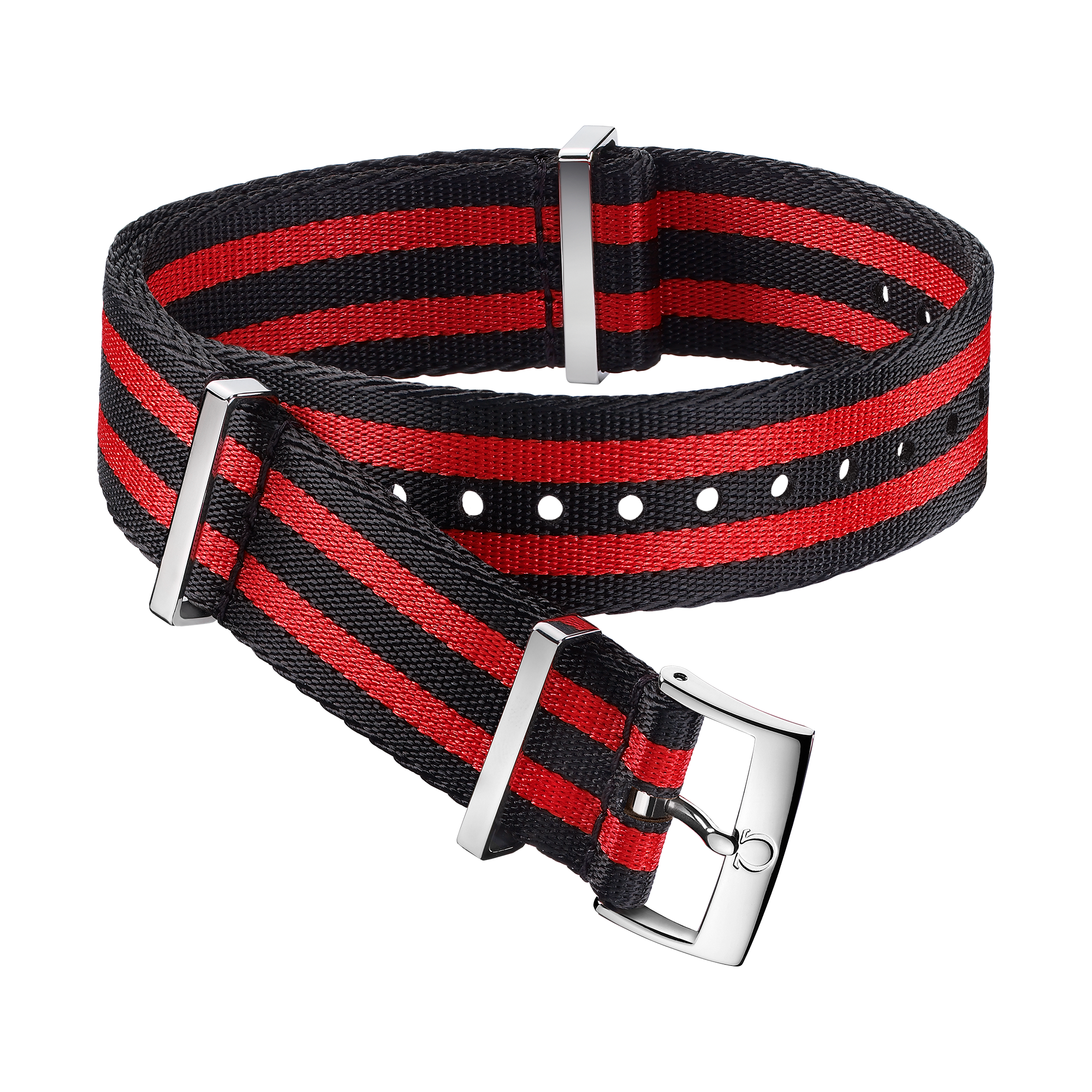 NATO strap - Polyamide, 5 stripe black red - 031ZSZ002042w