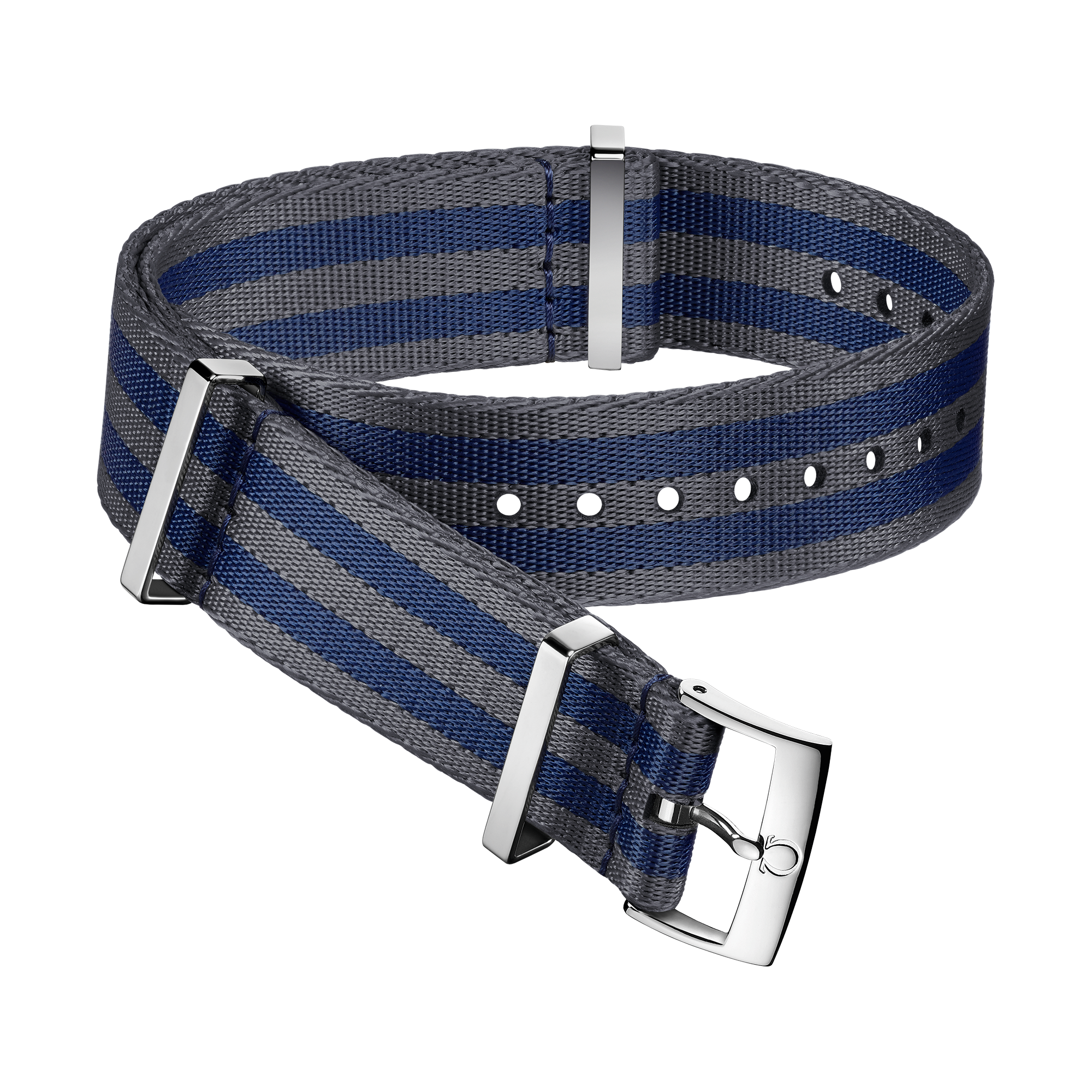 NATO strap - Polyamide, 5 stripe grey and blue - 031CWZ007884w