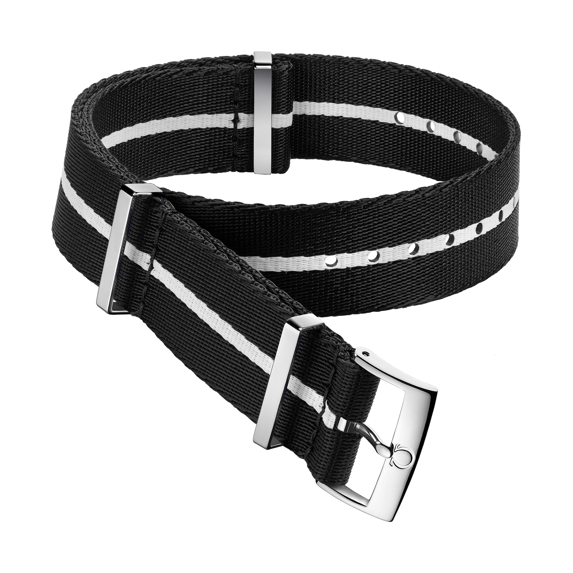 NATO strap - Polyamide, black and white - 031CWZ010698w