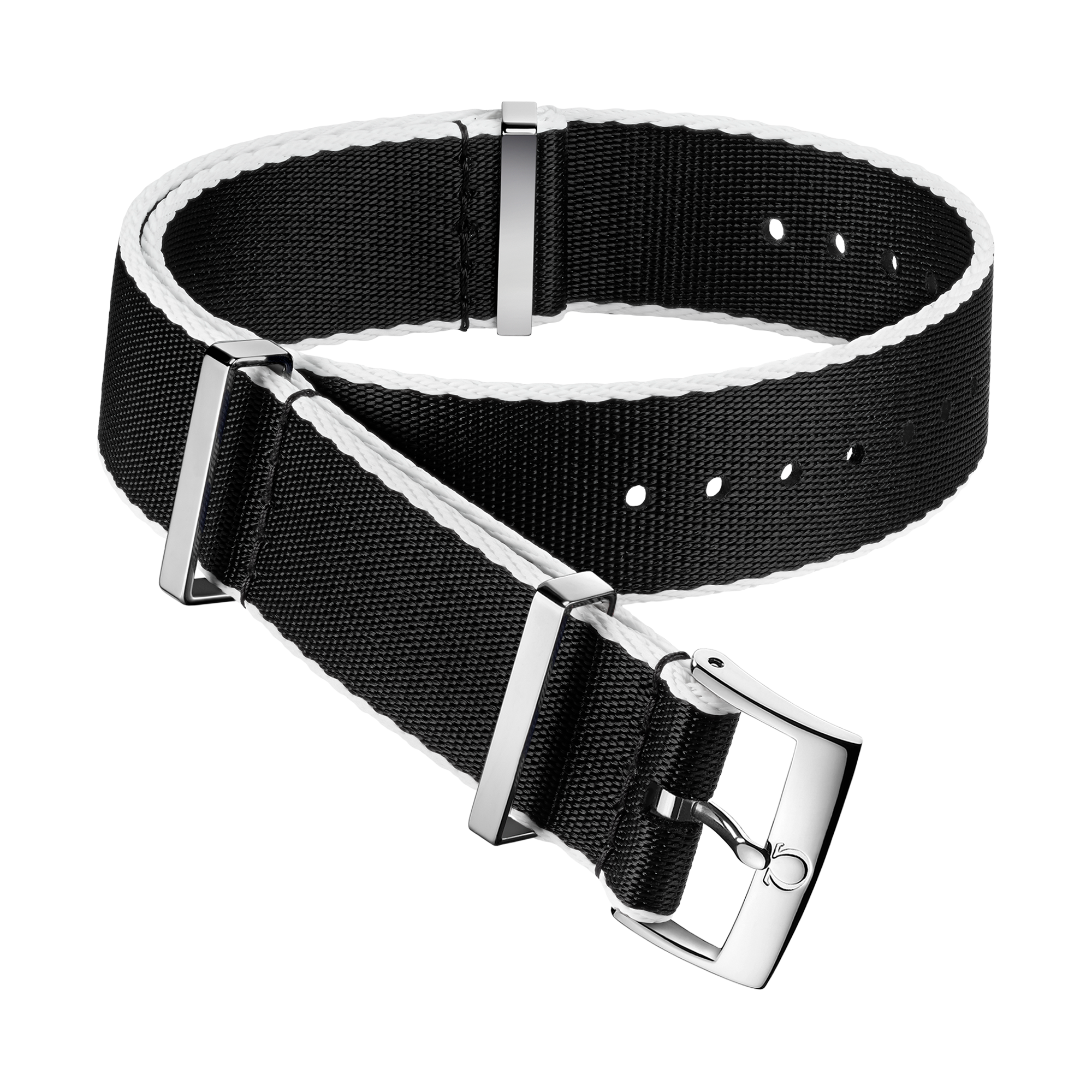 NATO strap - Polyamide, black and white - 031CWZ010710w