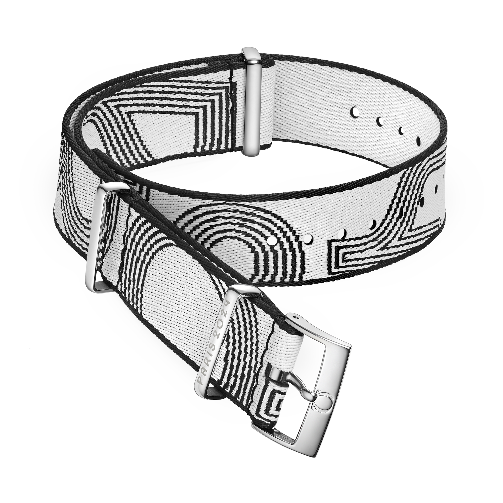 NATO strap - Polyamide, black and white - 031Z019141W