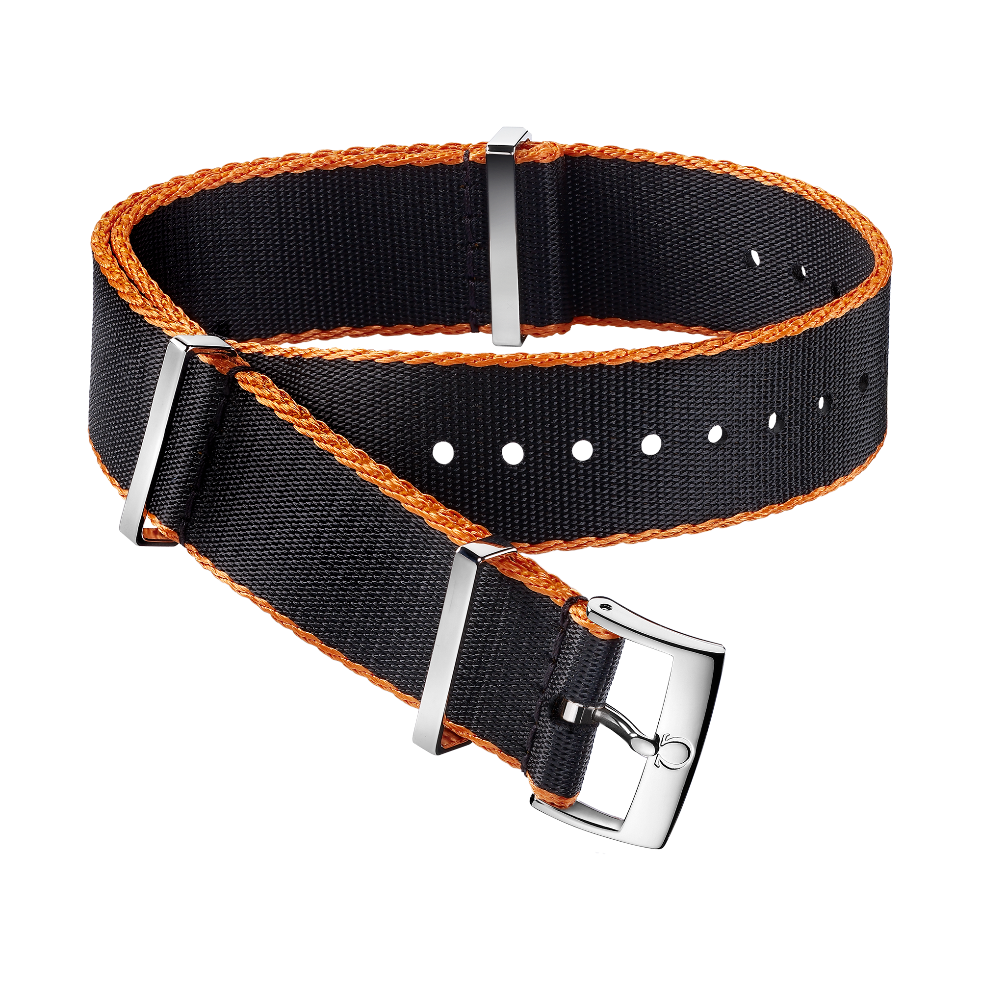 NATO strap - Polyamide, black orange bordered - 031ZSZ002046w