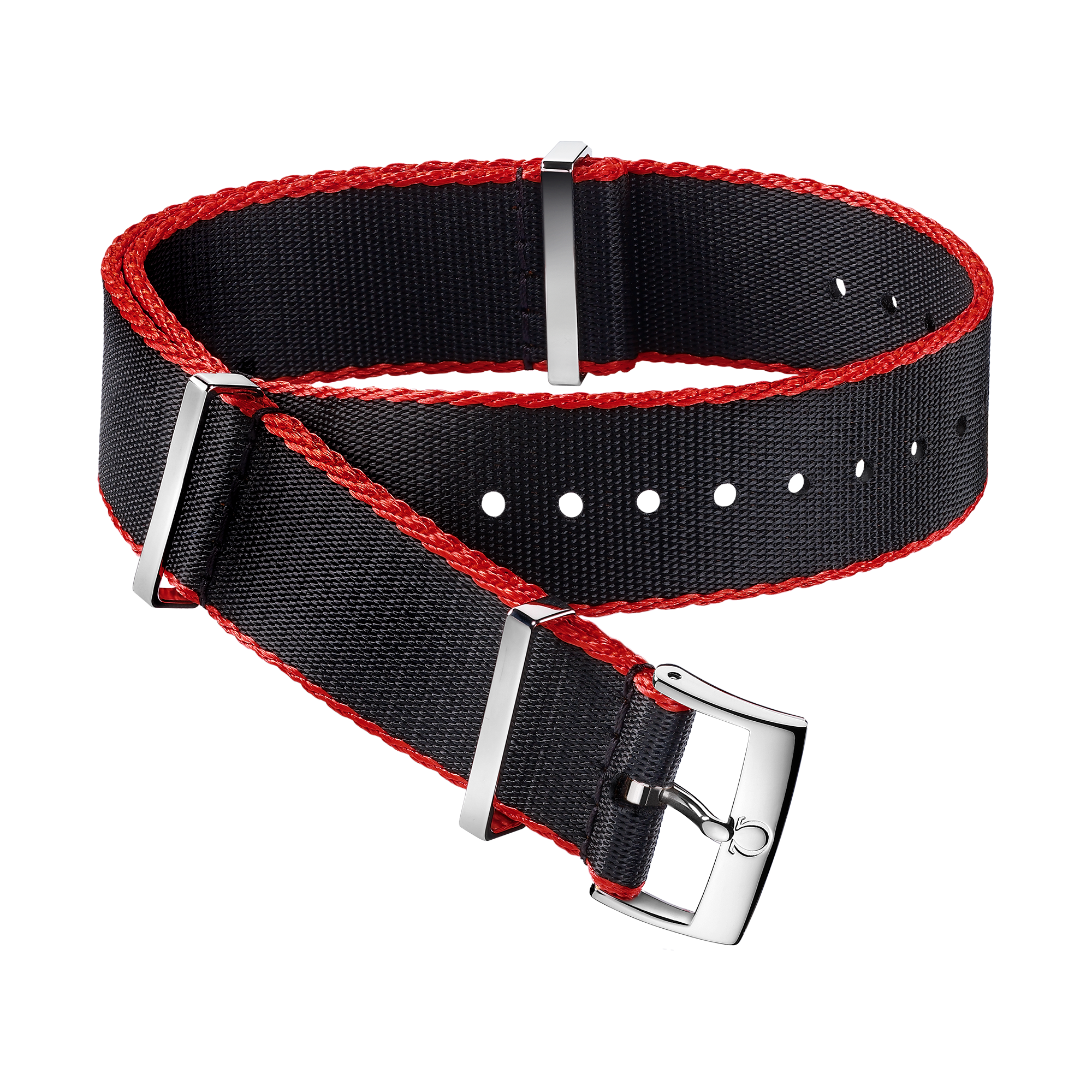 NATO strap - Polyamide, black red bordered - 031ZSZ002041w