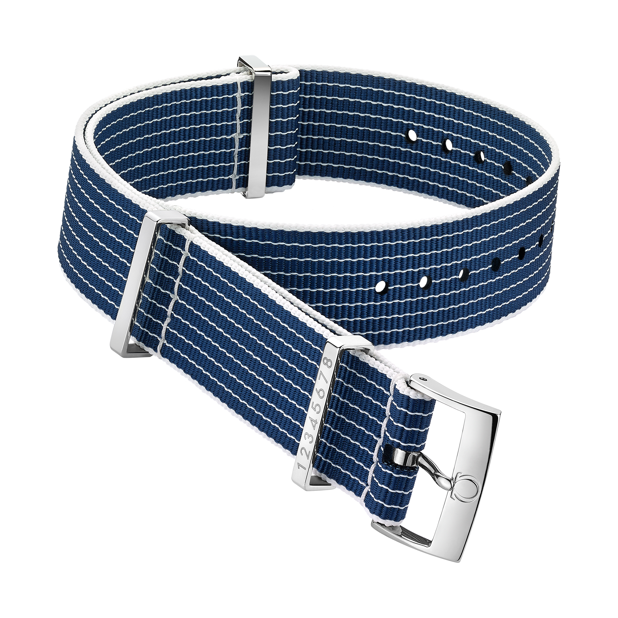 NATO strap - Polyamide, blue and white - 031CWZ005945w