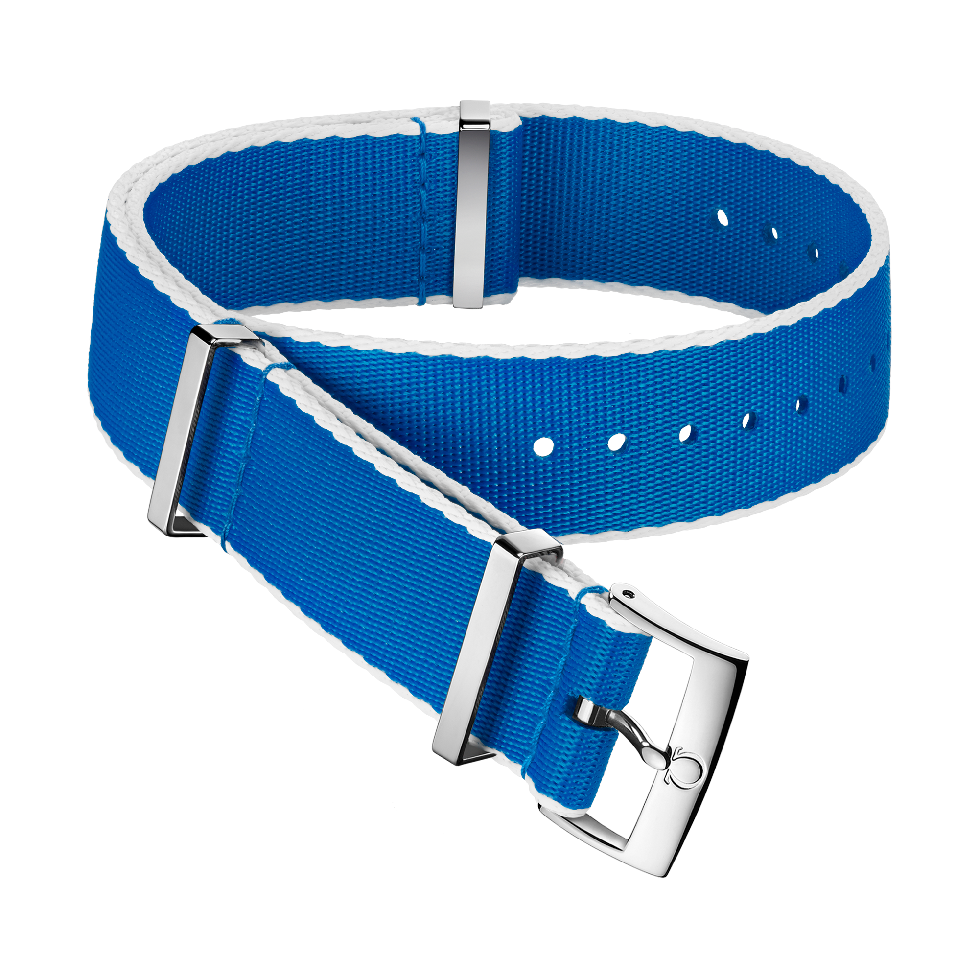 NATO strap - Polyamide, blue and white - 031CWZ010702w