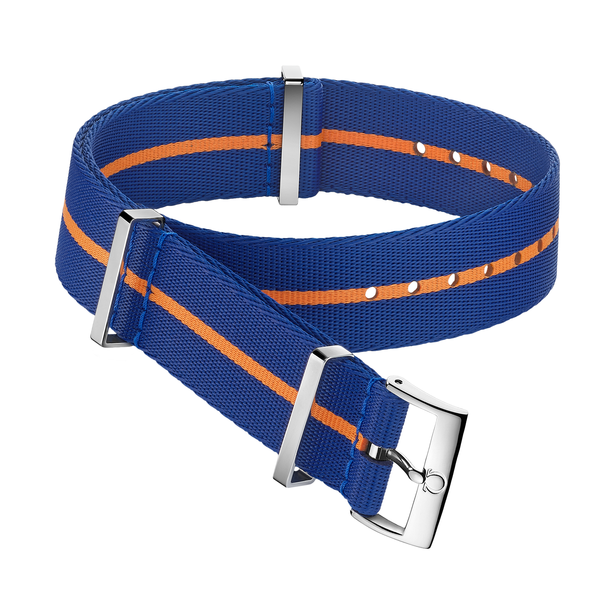 NATO strap - Polyamide blue strap with orange stripe - 031CWZ014697