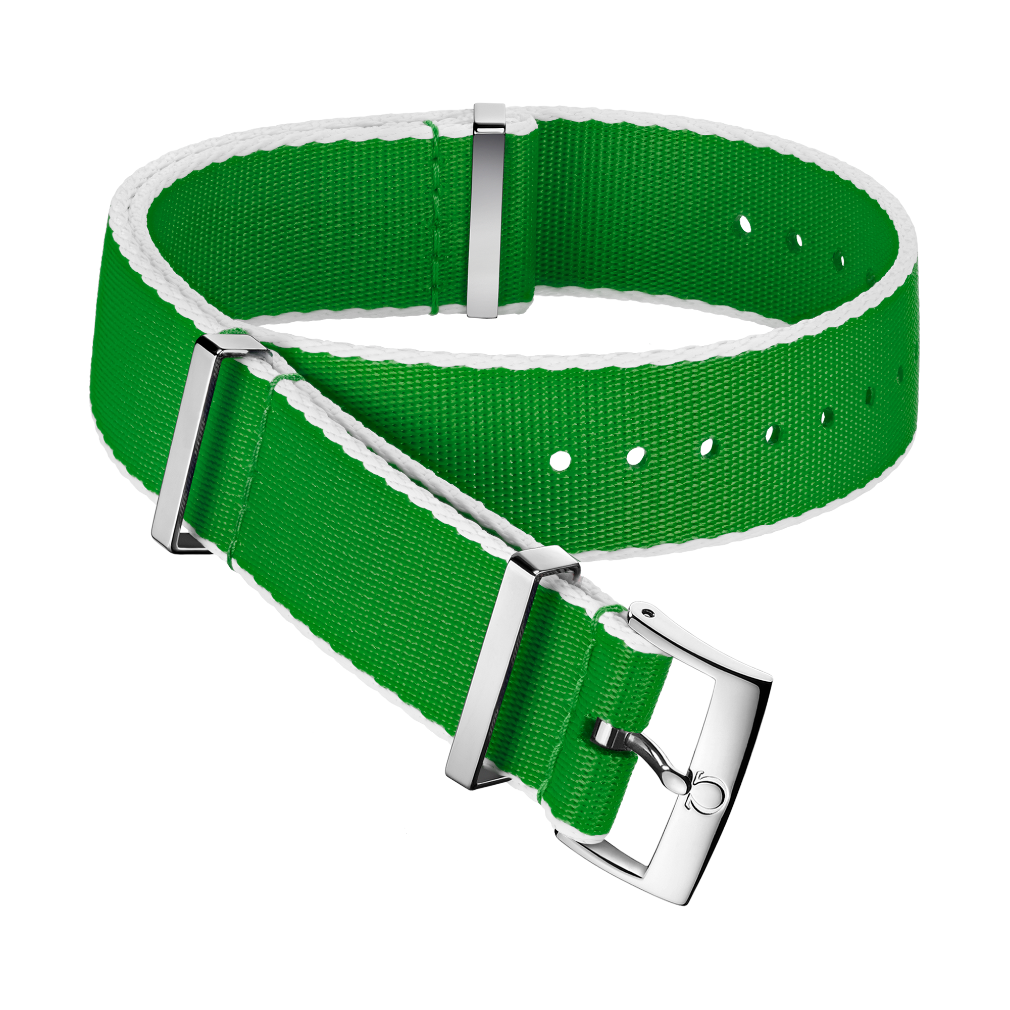 NATO strap - Polyamide, green and white - 031CWZ010714w