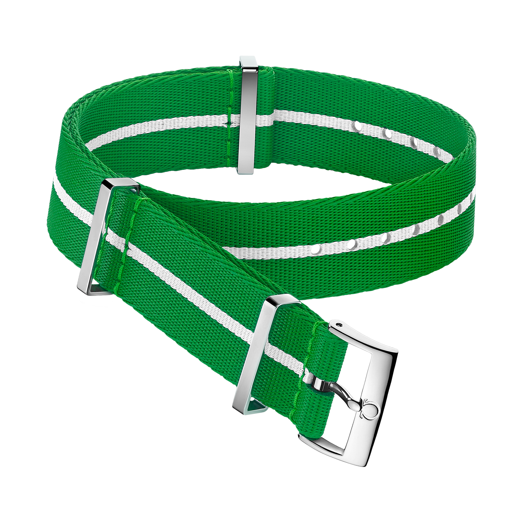 NATO strap - Polyamide, green and white - 031CWZ014689w