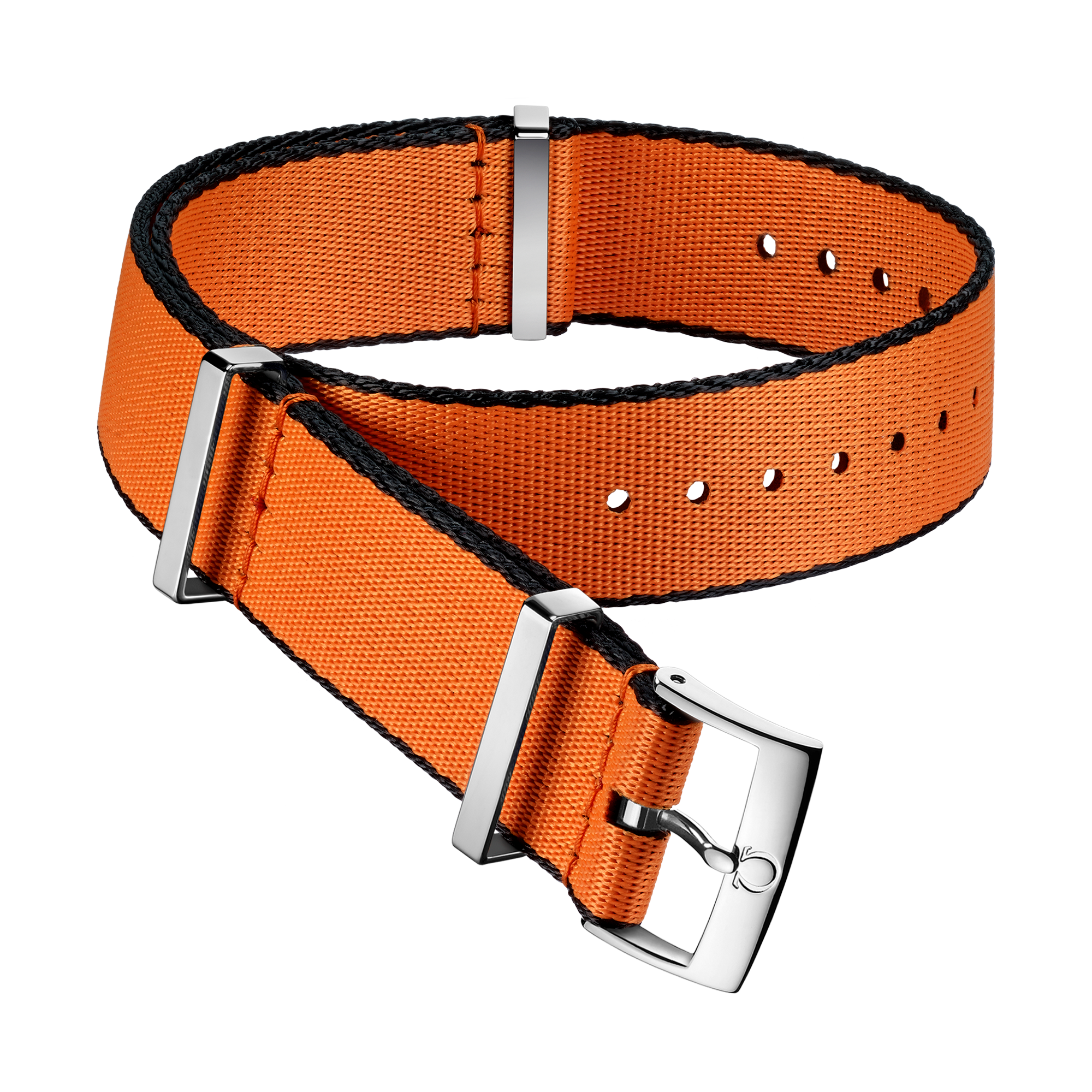NATO-Armband - Orangefarbenes Polyamidarmband mit schwarzen Rändern - 031CWZ010648