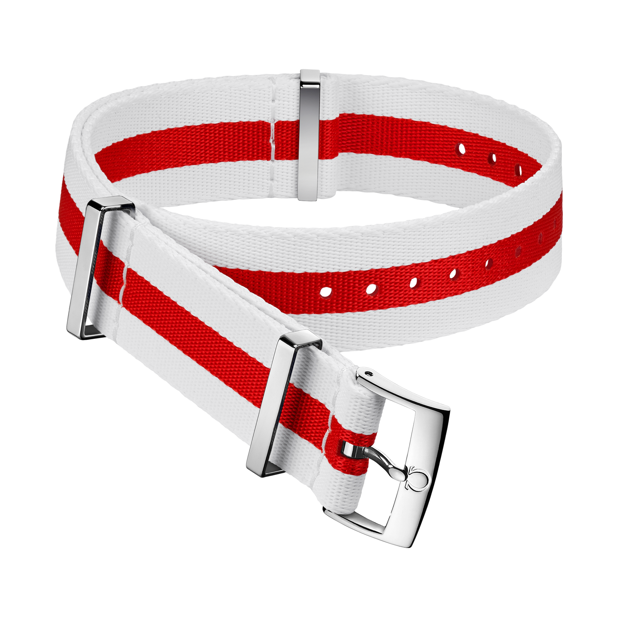 NATO strap - Polyamide, red and white - 031CWZ010640w