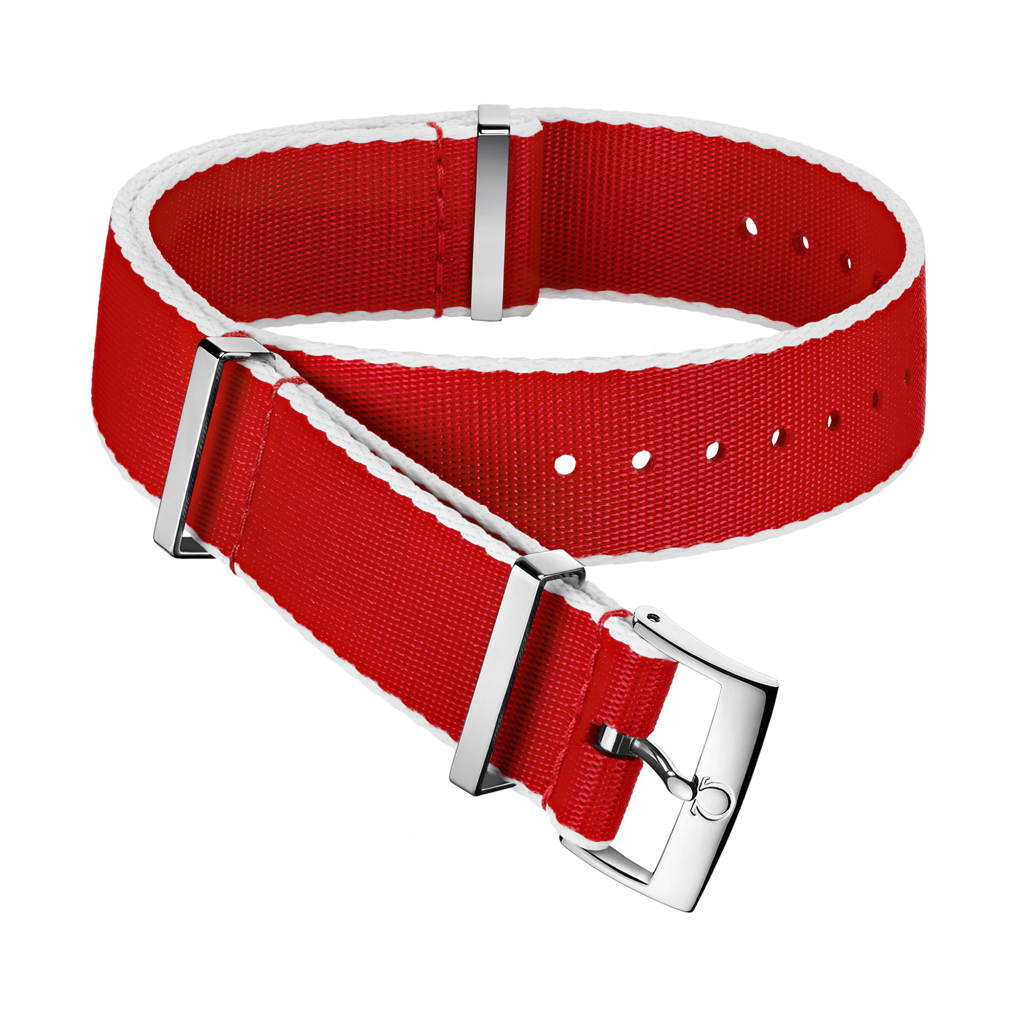 NATO strap - Polyamide, red and white - 031CWZ010718w