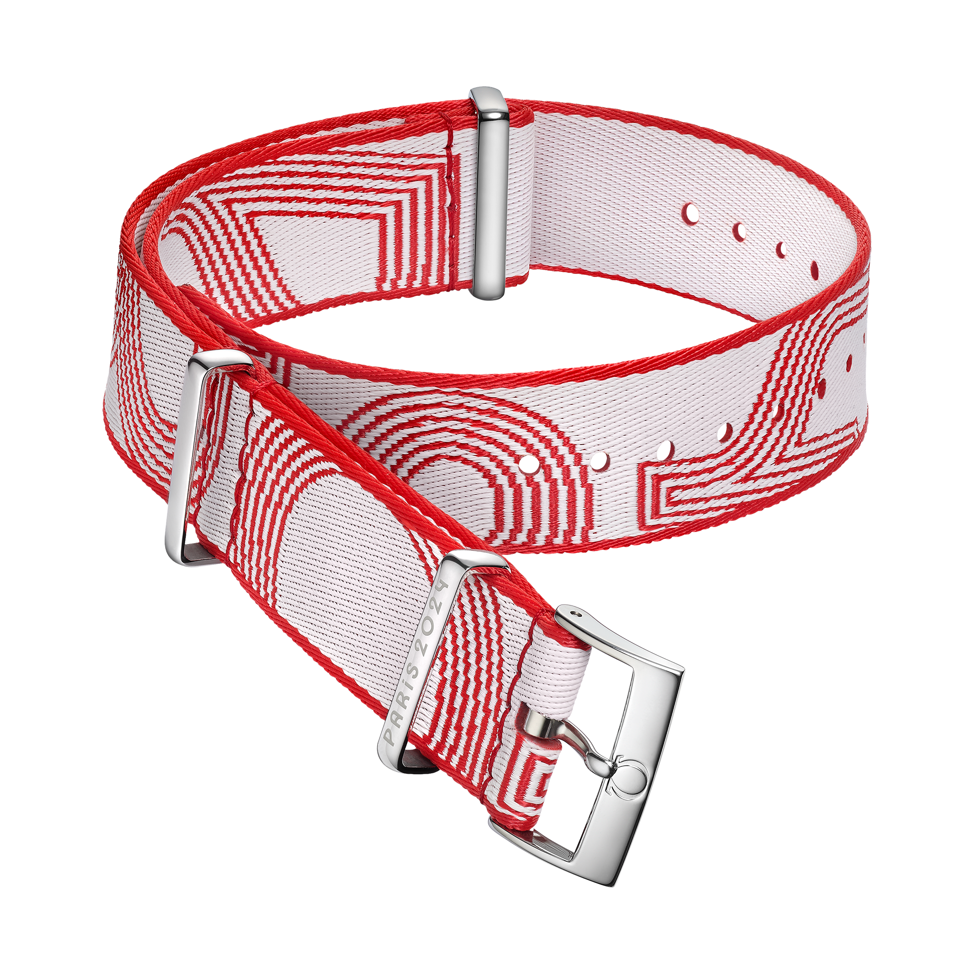 NATO strap - Polyamide, red and white - 031Z019128W