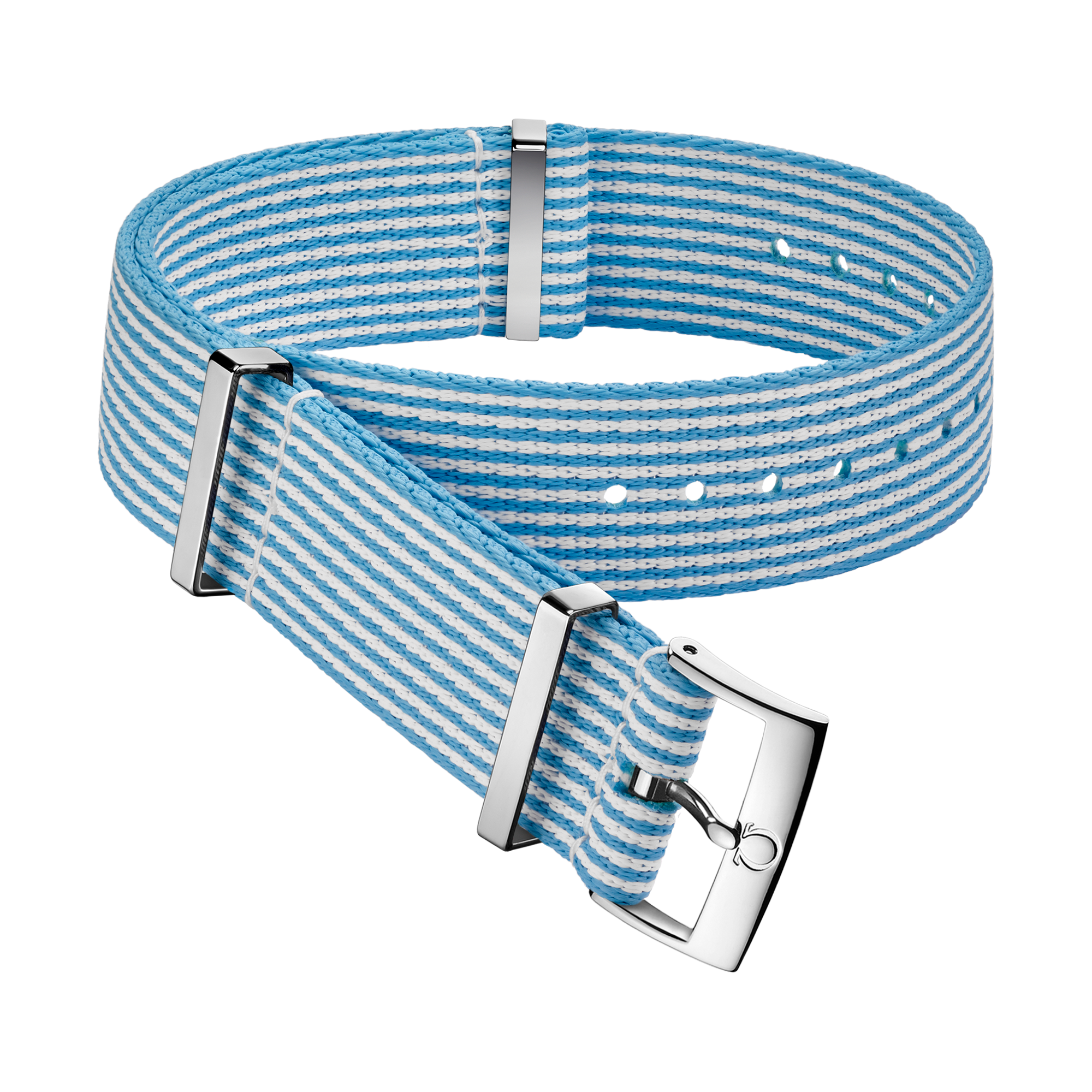 Bracelete NATO - Bracelete em poliamida azul e branca às riscas - 031CWZ010682
