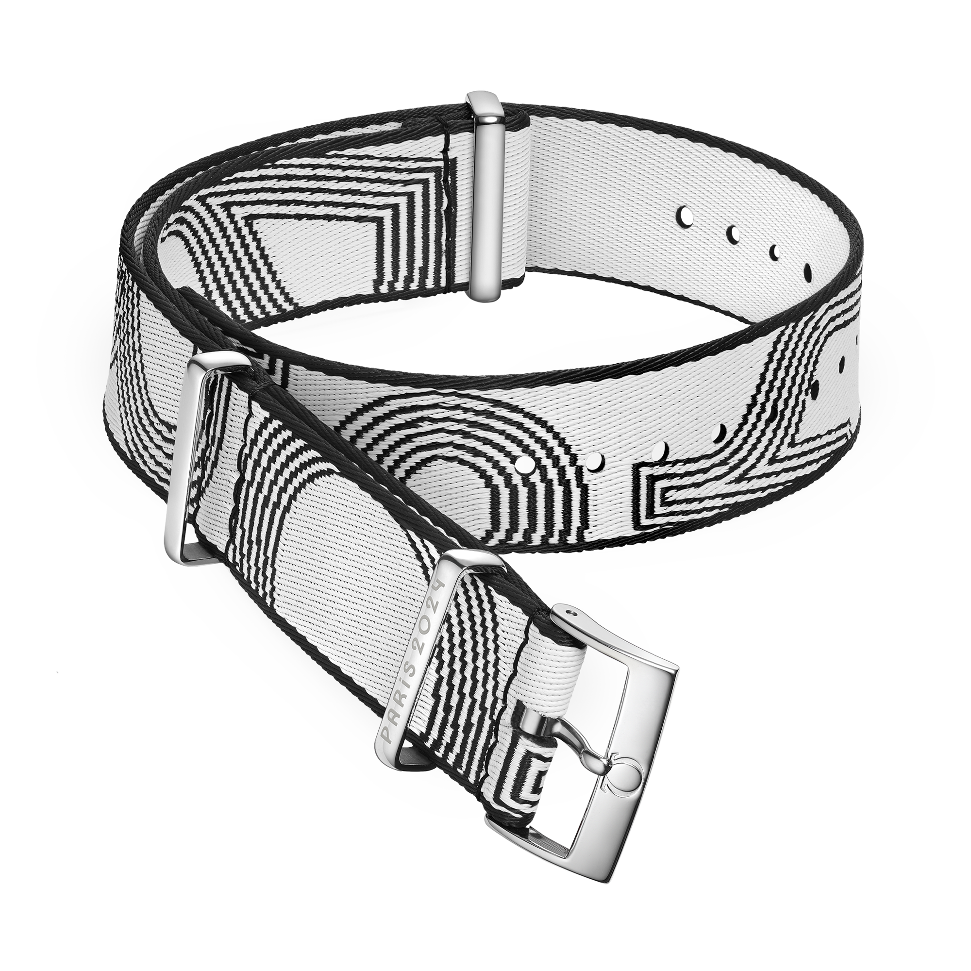 Bracelete NATO - Bracelete em poliamida branca e preta - 031Z019141