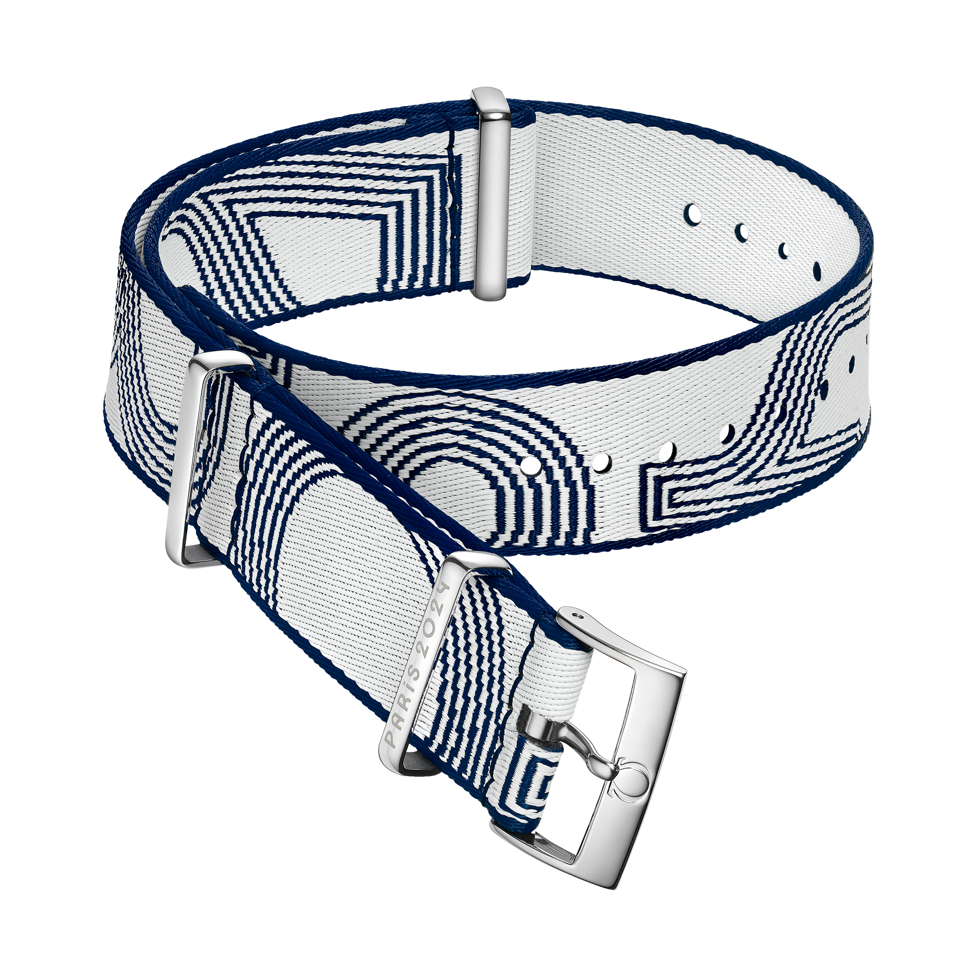 Bracelete NATO - Bracelete em poliamida branca e azul - 031Z019138
