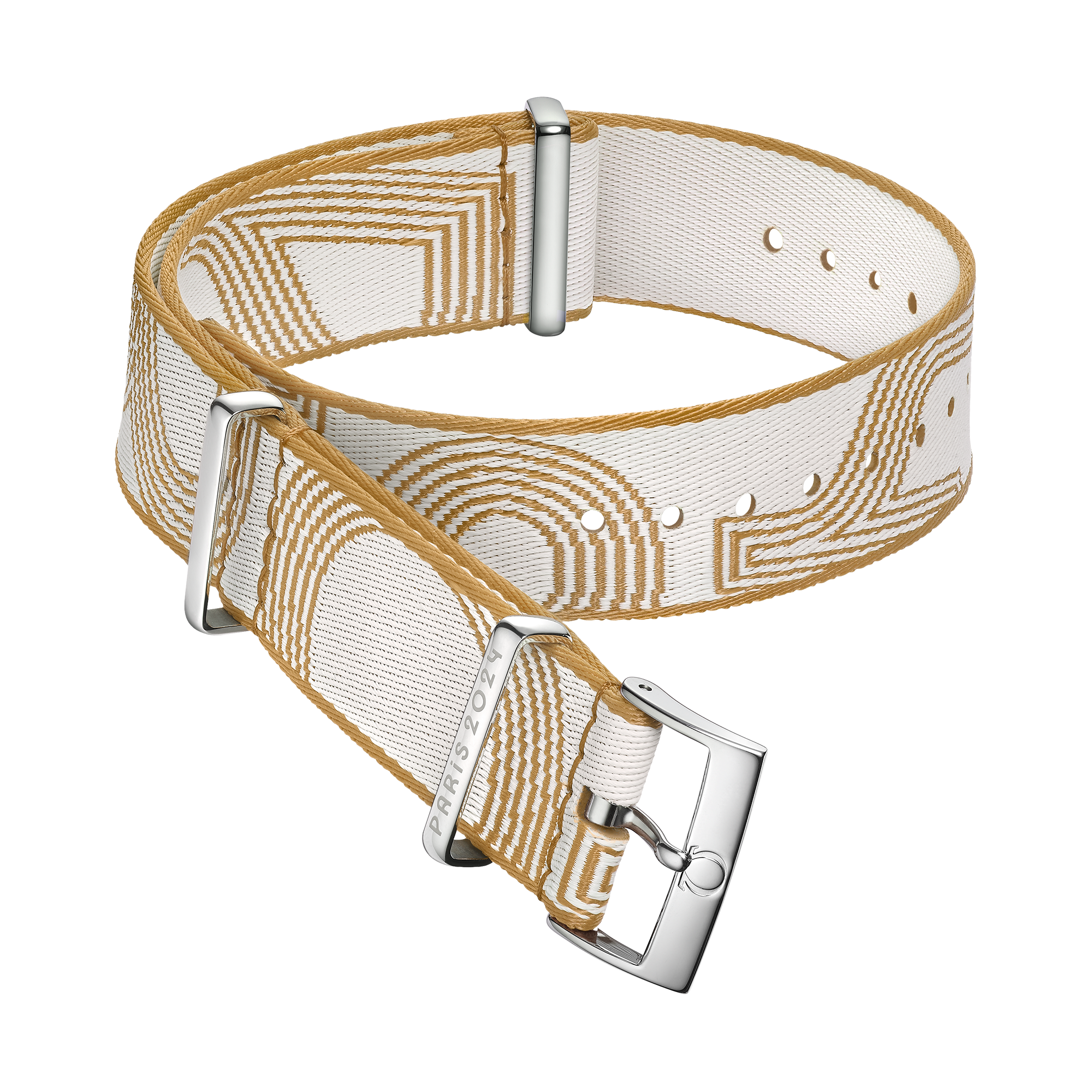 NATO strap - Polyamide, yellow and white - 031Z019139W