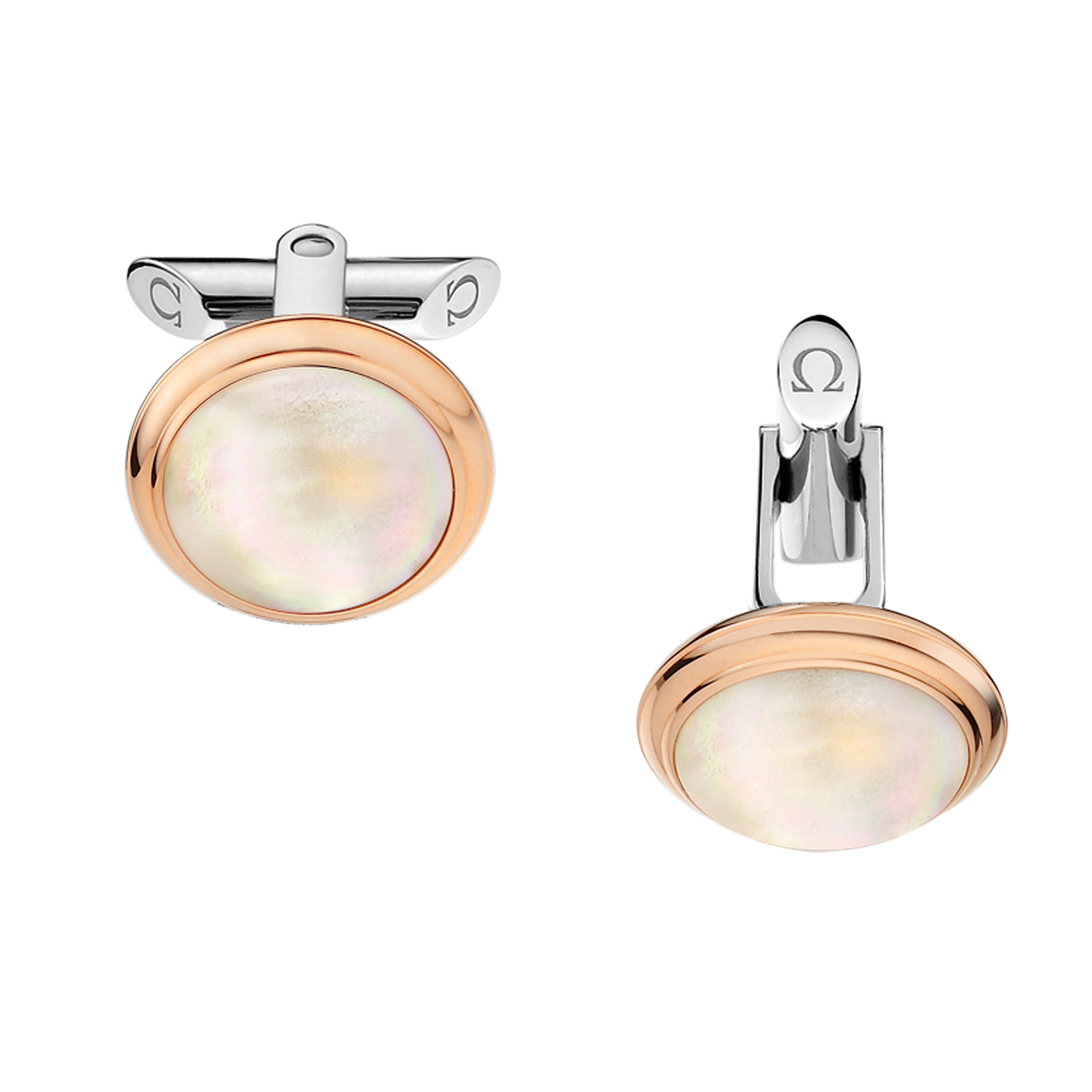 Omegamania Cufflinks, 18K red gold, Stainless steel - C94DGA0204005