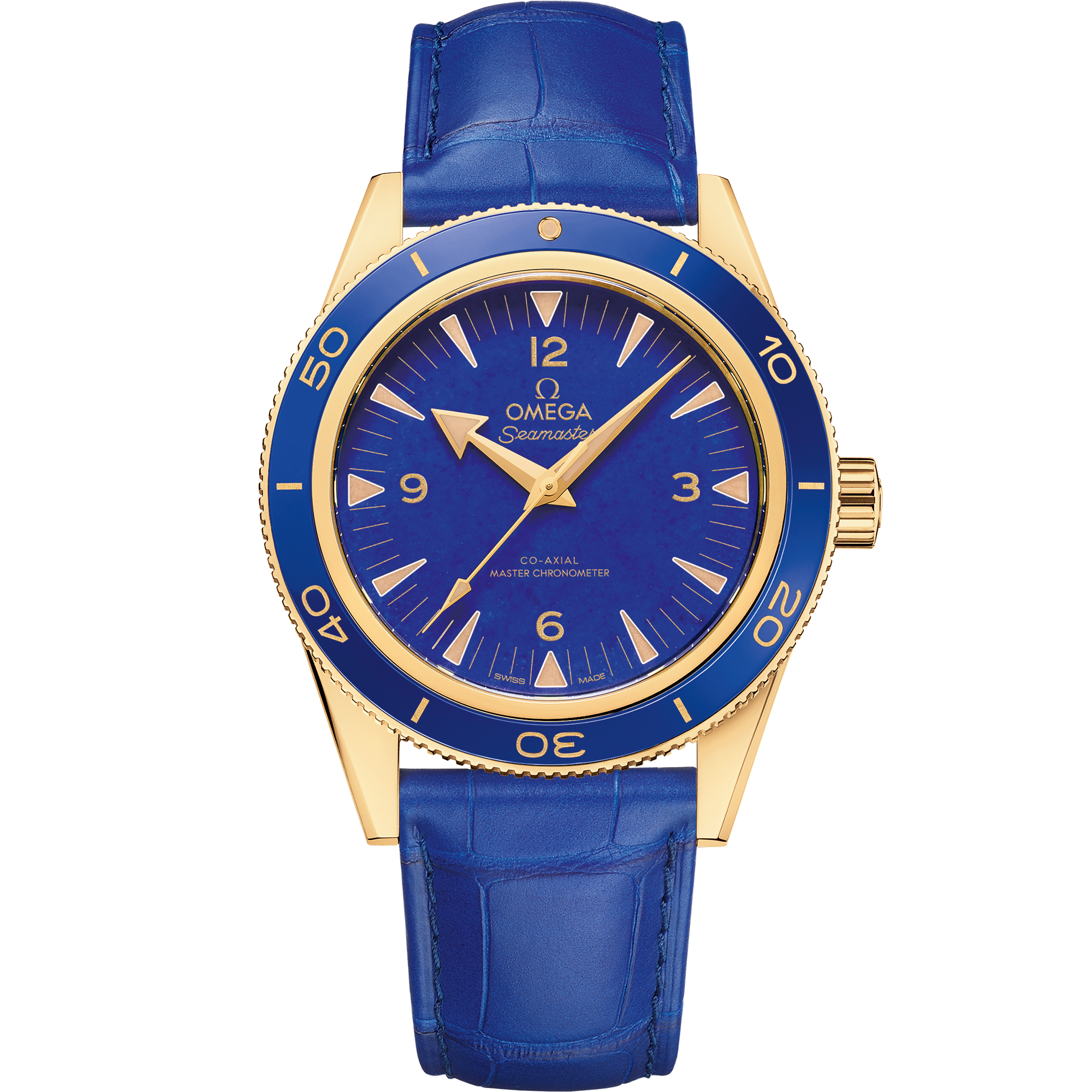 Seamaster 300 41 mm, yellow gold on leather strap - 234.63.41.21.99.002
