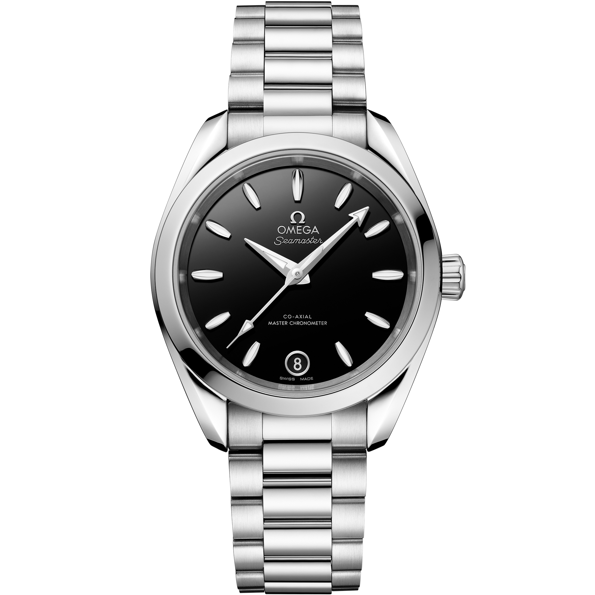 Black dial watch on Steel case with Steel bracelet - Seamaster Aqua Terra 150M 34 mm, steel on steel - 220.10.34.20.01.001
