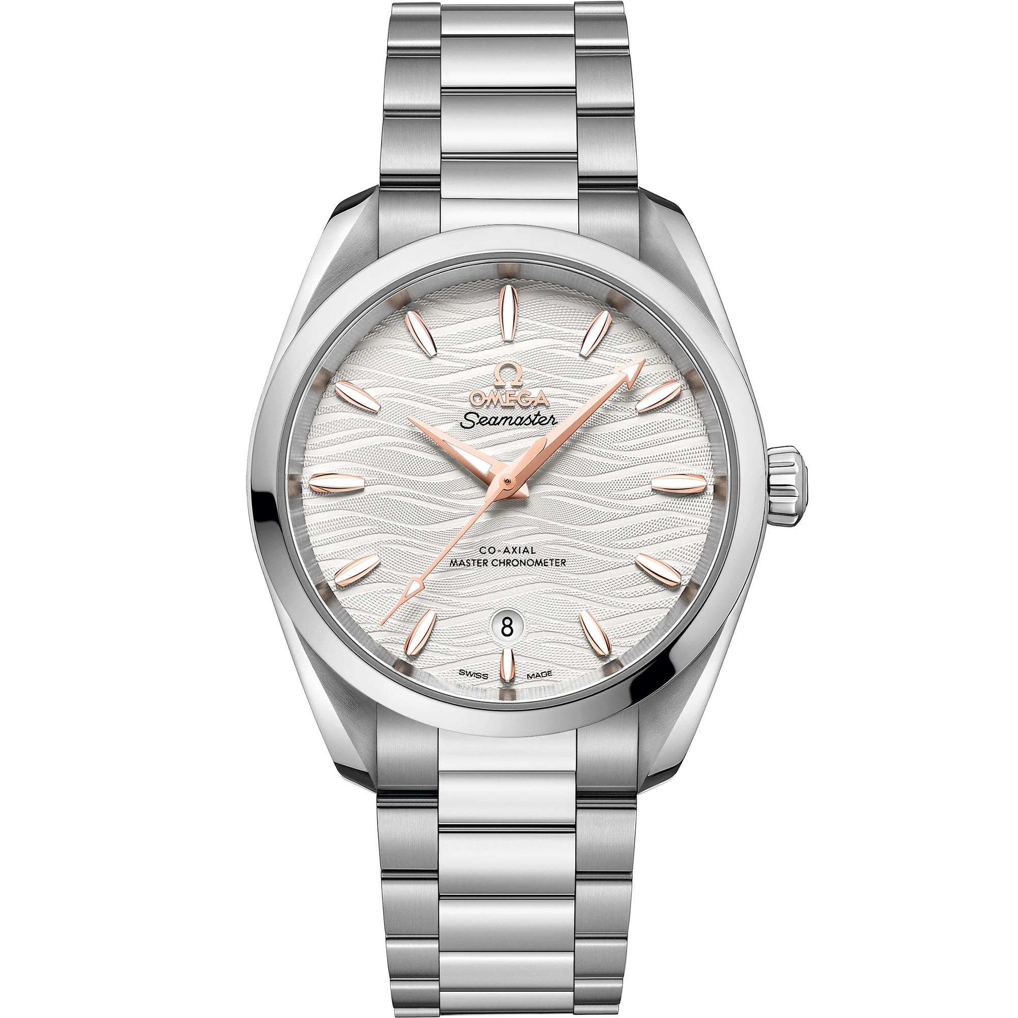 Silver dial watch on Steel case with Steel bracelet - Seamaster Aqua Terra 150M 38 mm, steel on steel - 220.10.38.20.02.002