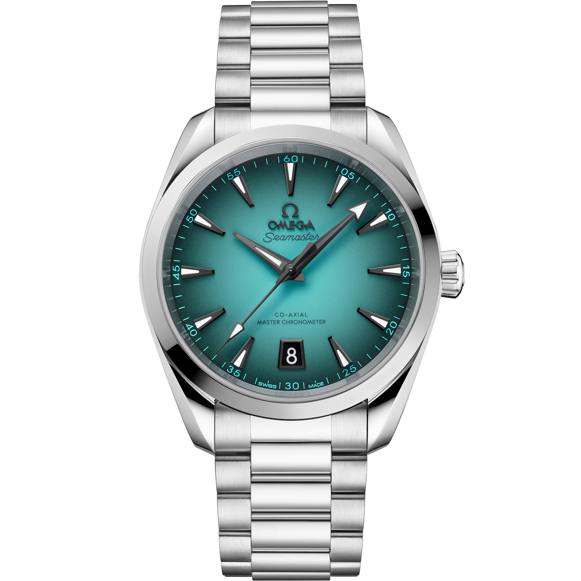 Blue dial watch on Steel case with Steel bracelet - Seamaster Aqua Terra 150M 38 mm, steel on steel - 22010382003005