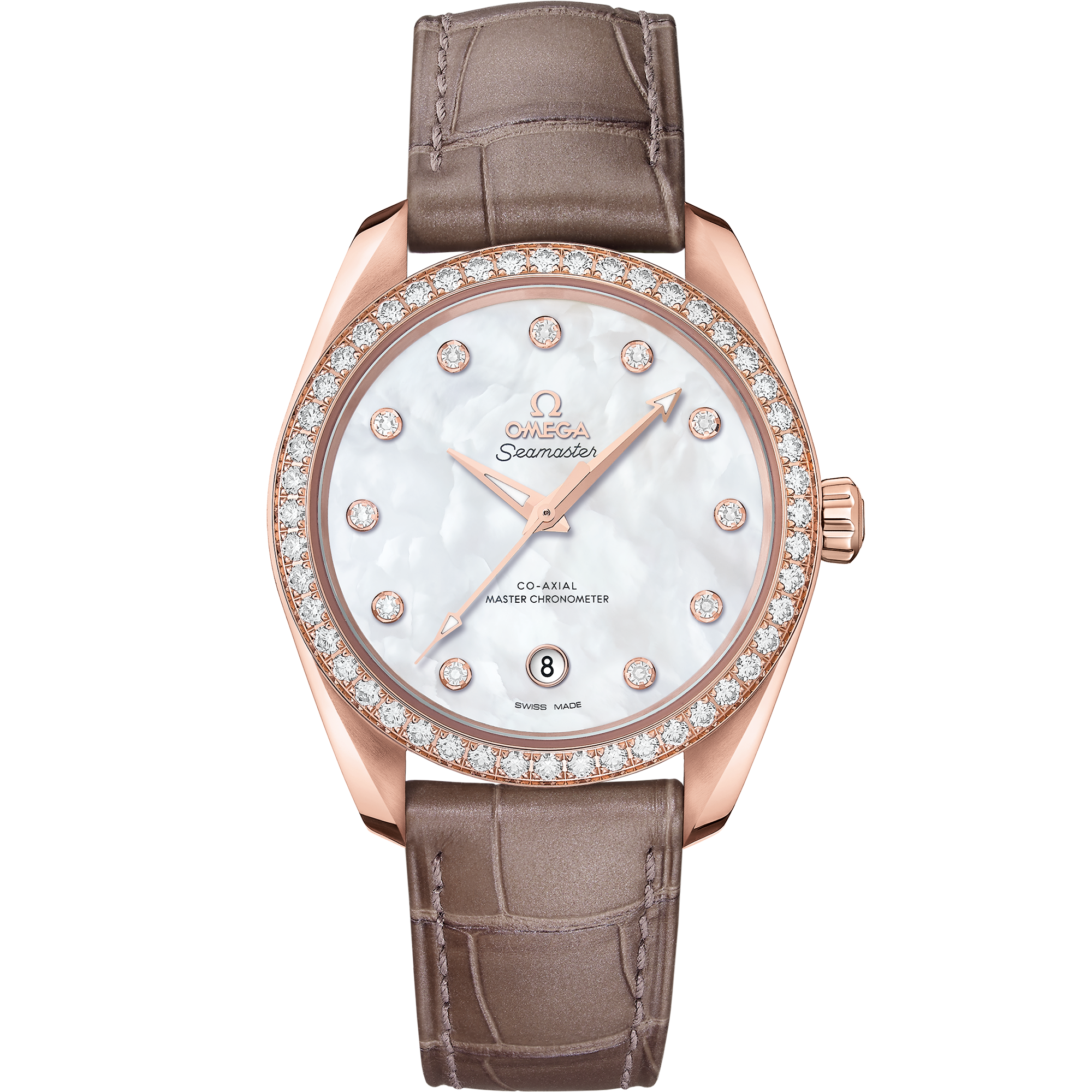 Seamaster 38 mm, Sedna™ gold on leather strap - 220.58.38.20.55.001