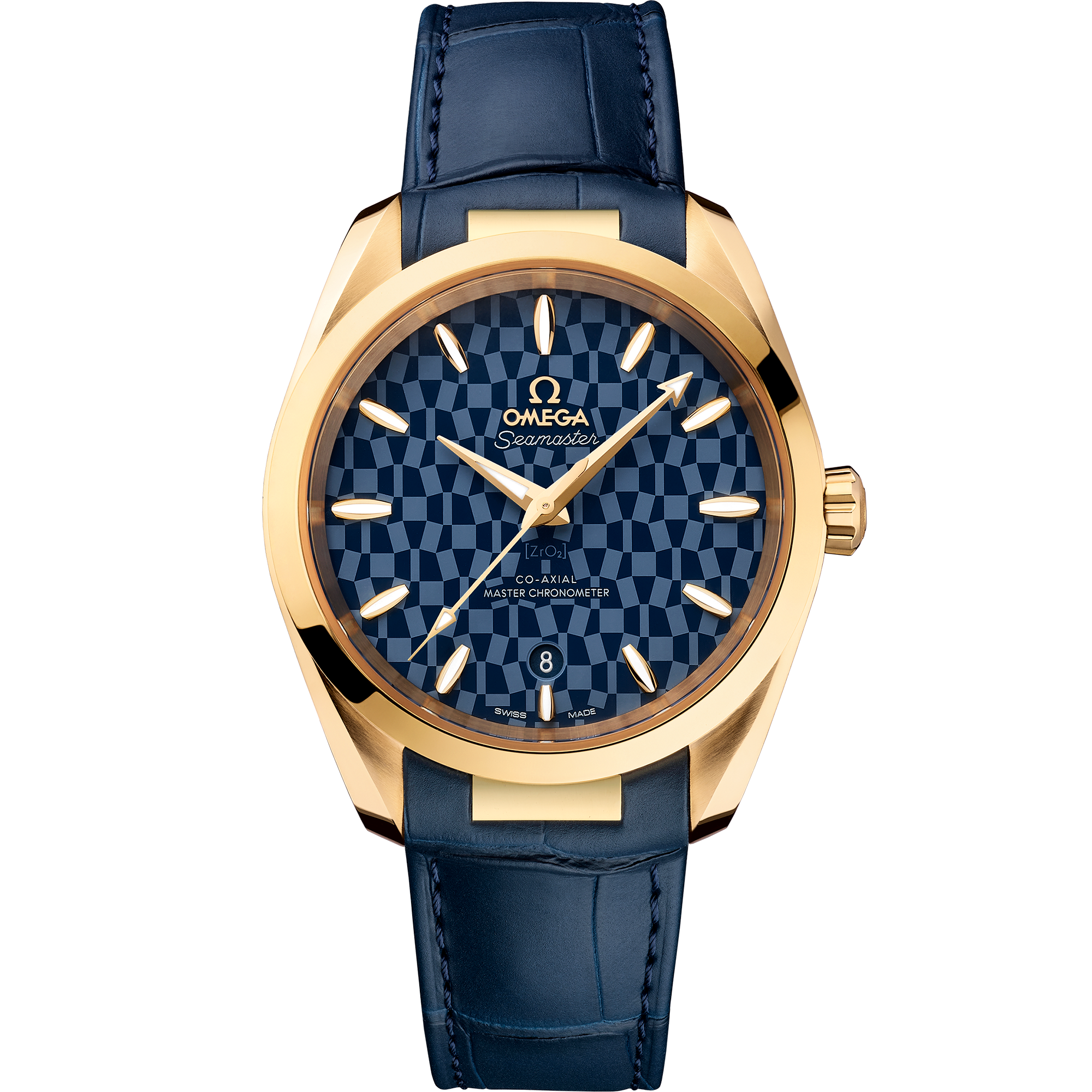 Seamaster 38 mm, yellow gold on leather strap - 522.53.38.20.03.001
