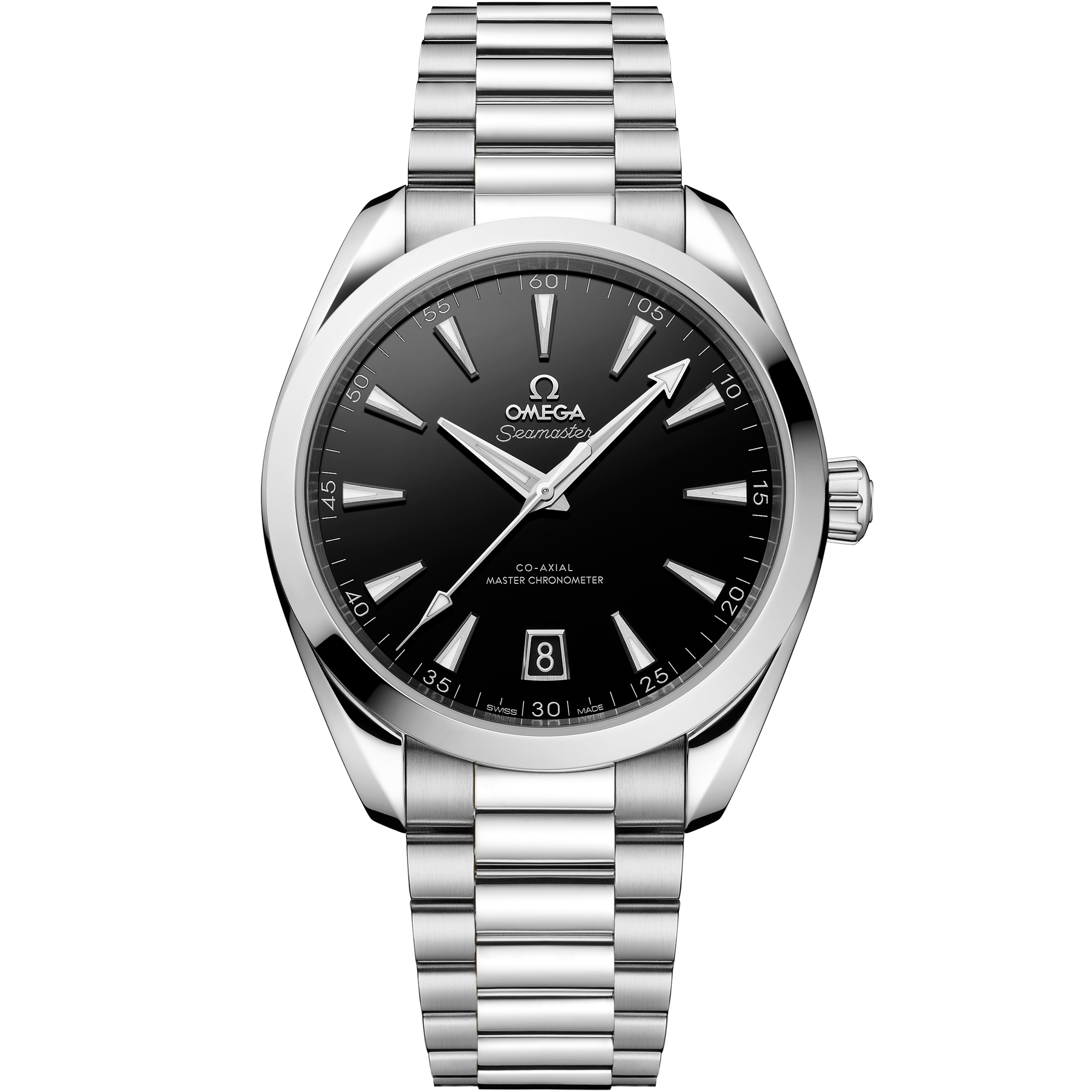 Black dial watch on Steel case with Steel bracelet - Seamaster Aqua Terra 150M 41 mm, steel on steel - 220.10.41.21.01.002