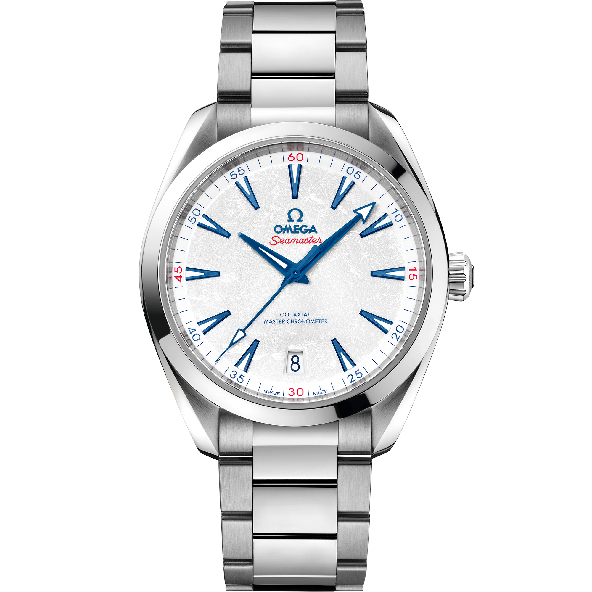 White dial watch on Steel case with Steel bracelet - Seamaster Aqua Terra 150M 41 mm, steel on steel - 522.10.41.21.04.001