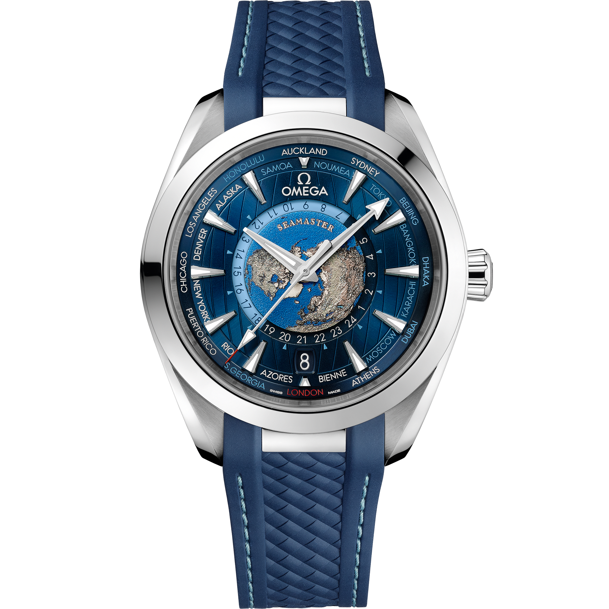 Seamaster Aqua Terra 150M 43 mm, acier sur bracelet caoutchouc - 220.12.43.22.03.001