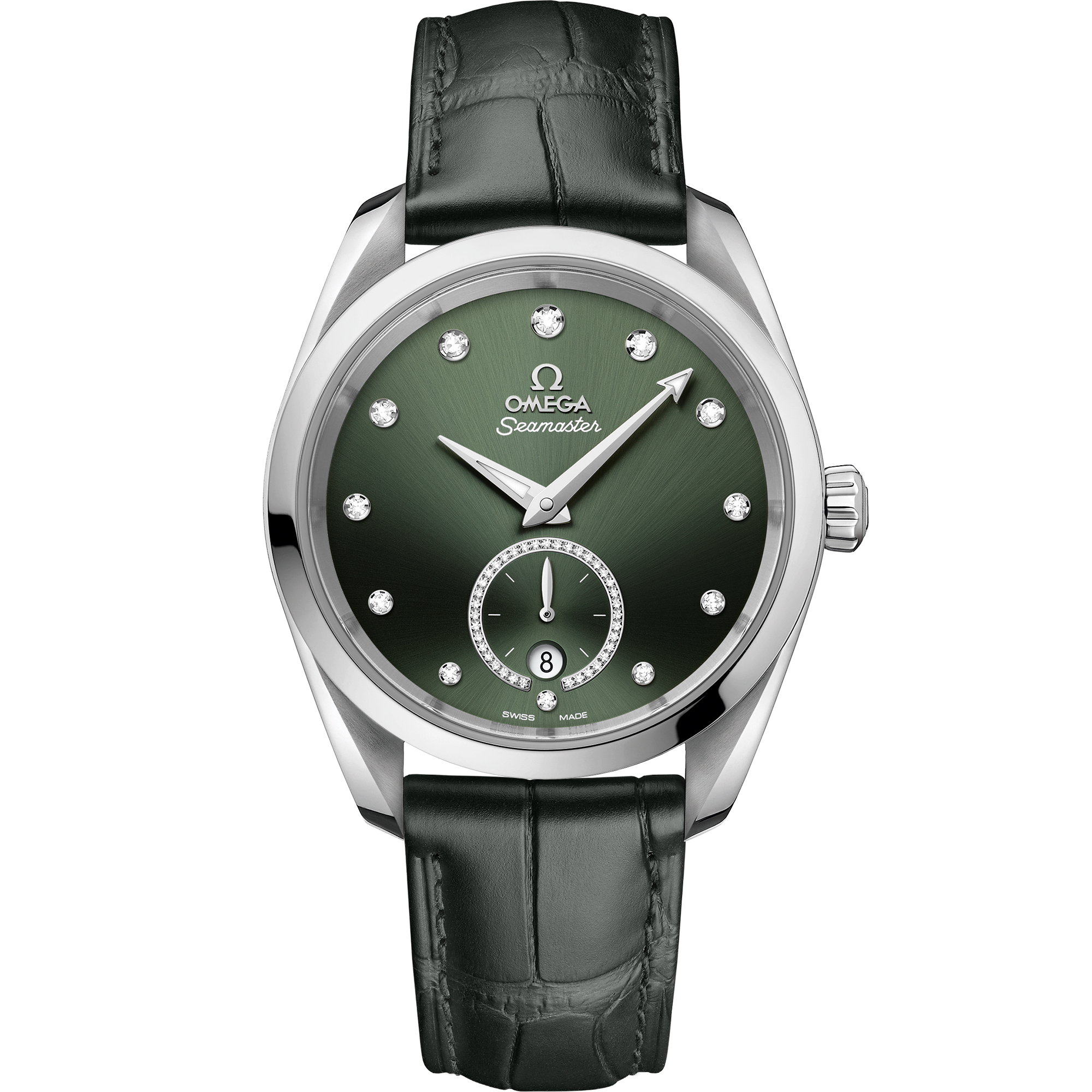 Seamaster 38 mm, steel on leather strap - 220.13.38.20.60.001