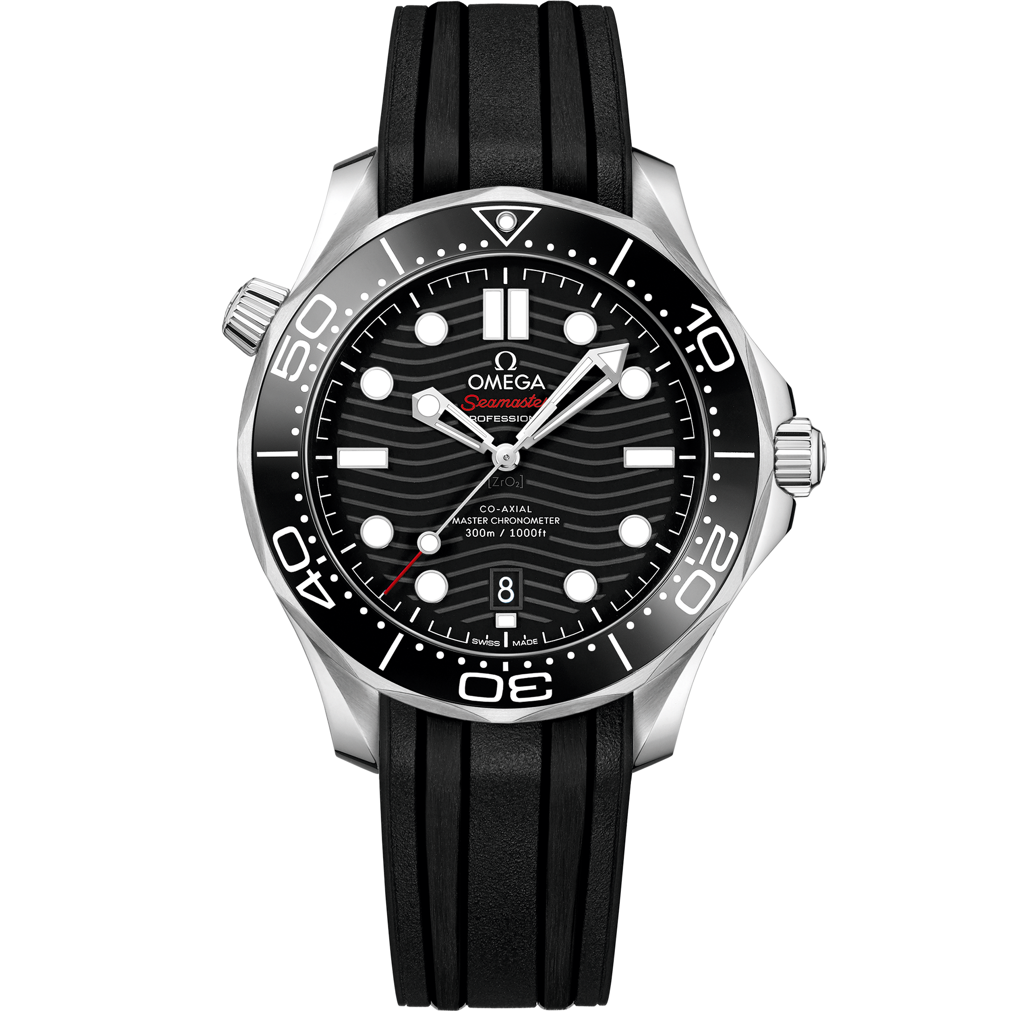Seamaster Diver 300M 42 mm, acier sur bracelet caoutchouc - 210.32.42.20.01.001