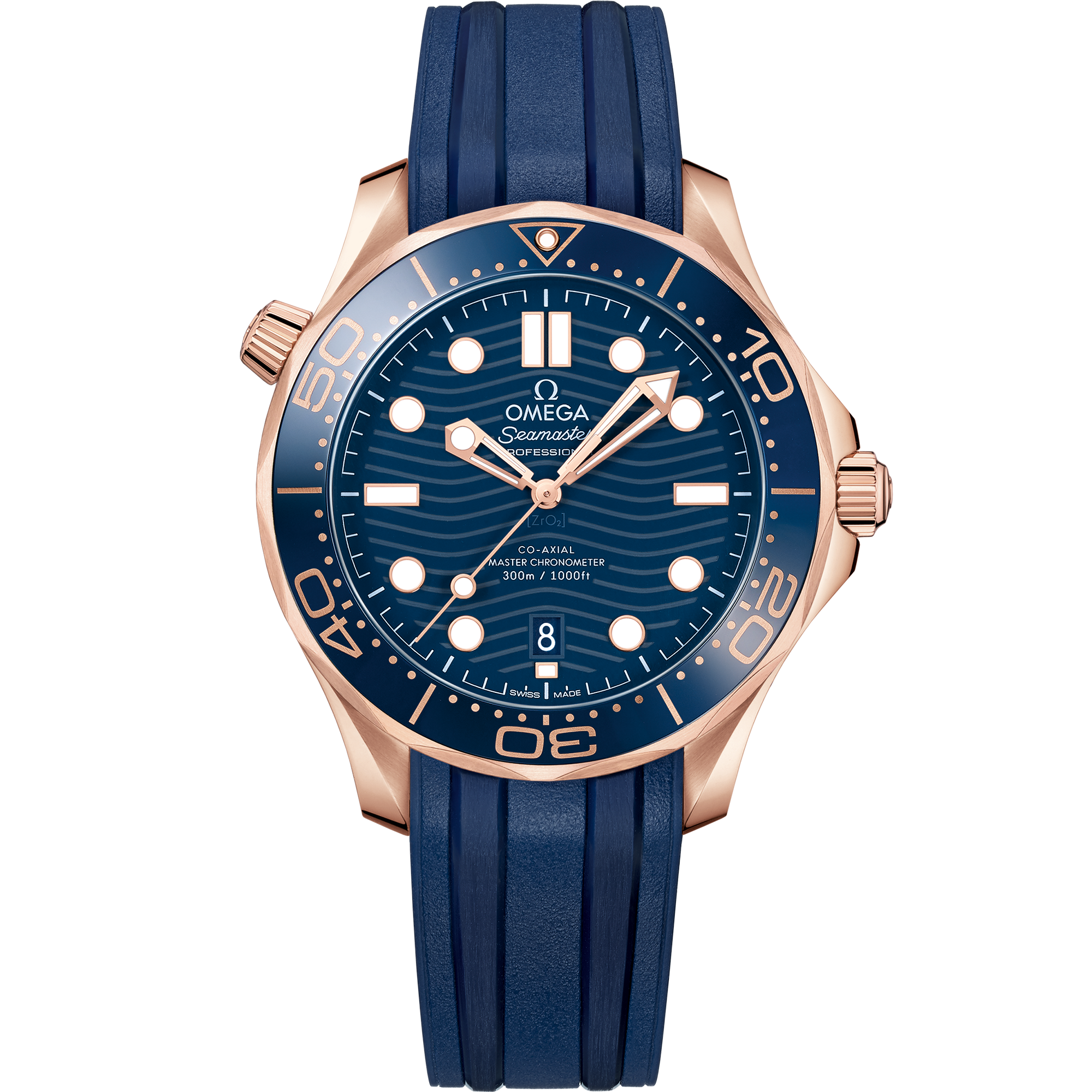 Seamaster 42 mm, Sedna™ gold on rubber strap - 210.62.42.20.03.001