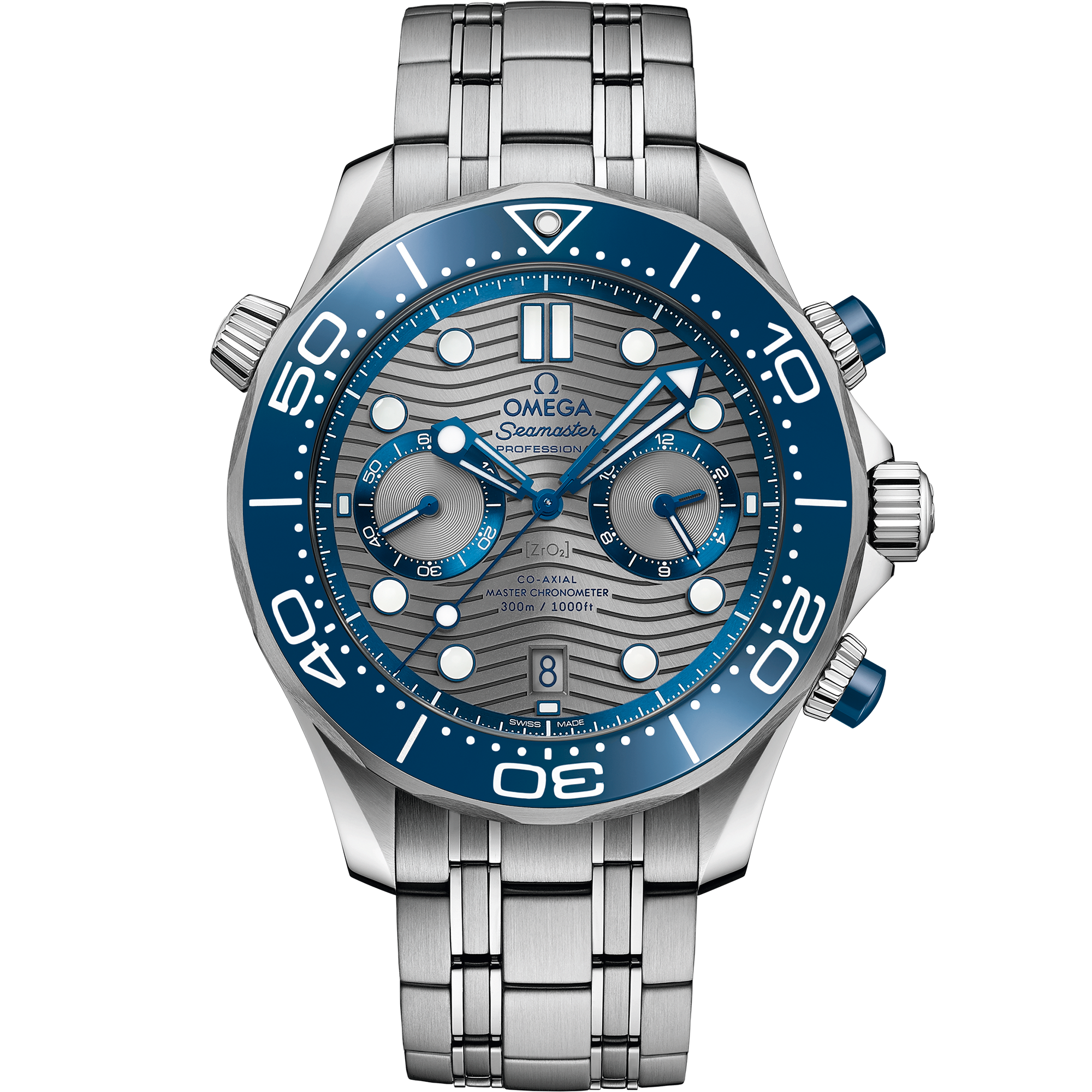 Diver 300M Seamaster Steel Chronograph Watch 210.30.44.51.01.001 | OMEGA US®