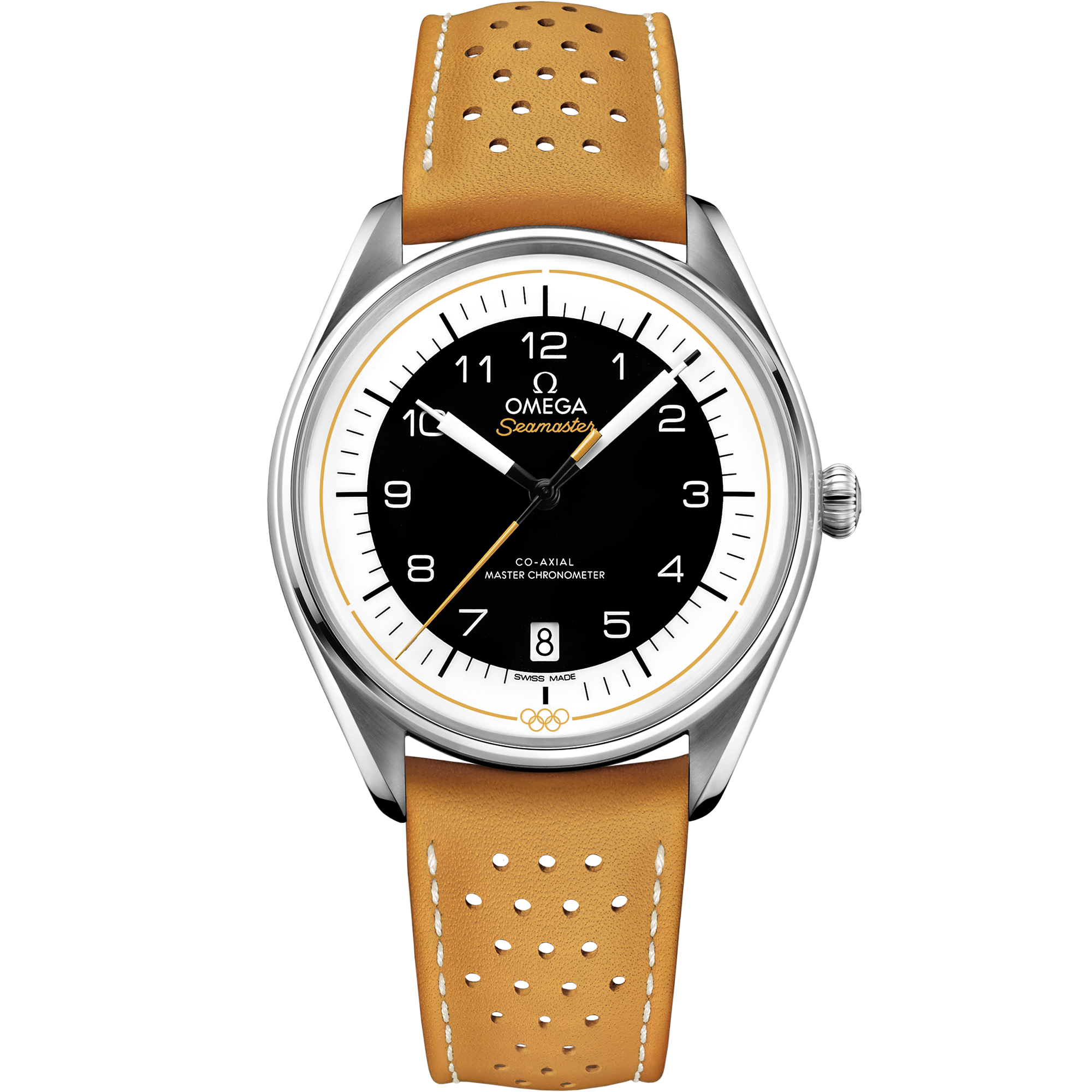 Seamaster Chronométreur Officiel des Jeux Olympiques 39,5 mm, acier sur bracelet en cuir - 522.32.40.20.01.002