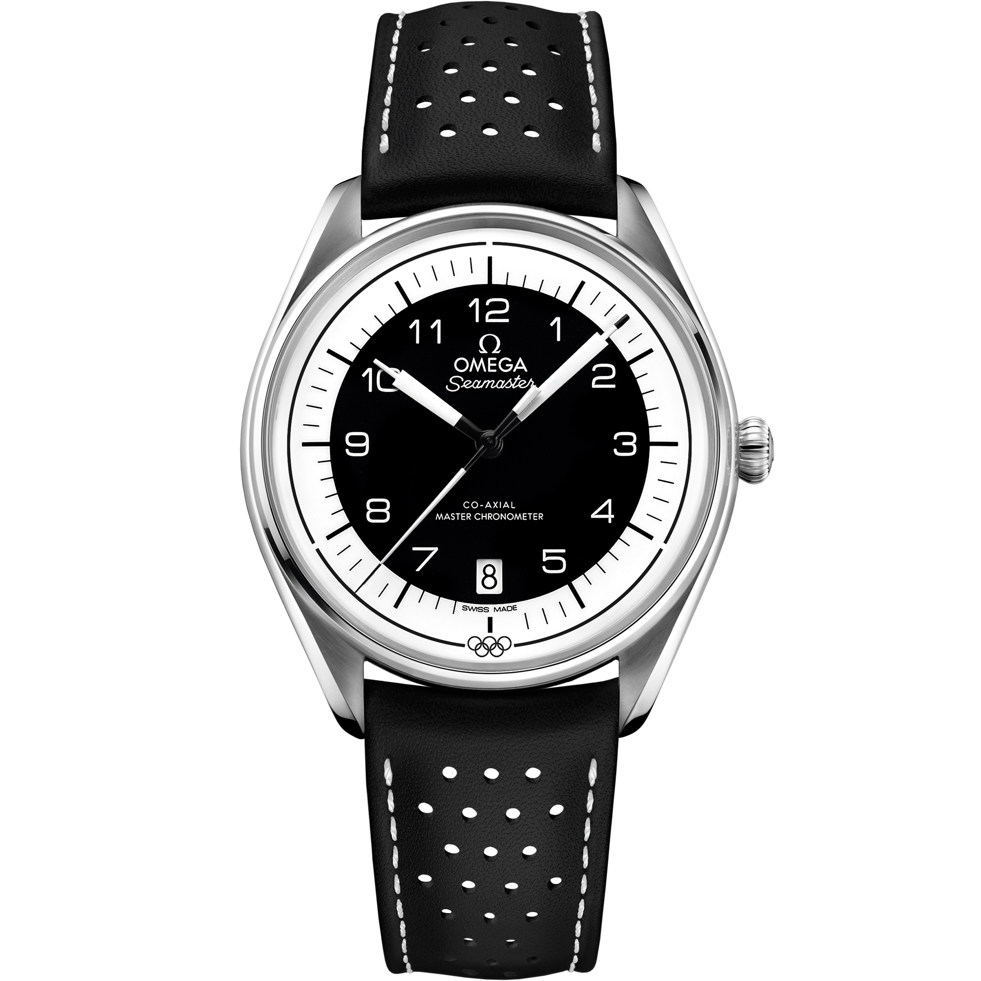 Seamaster Chronométreur Officiel des Jeux Olympiques 39,5 mm, acier sur bracelet en cuir - 522.32.40.20.01.003