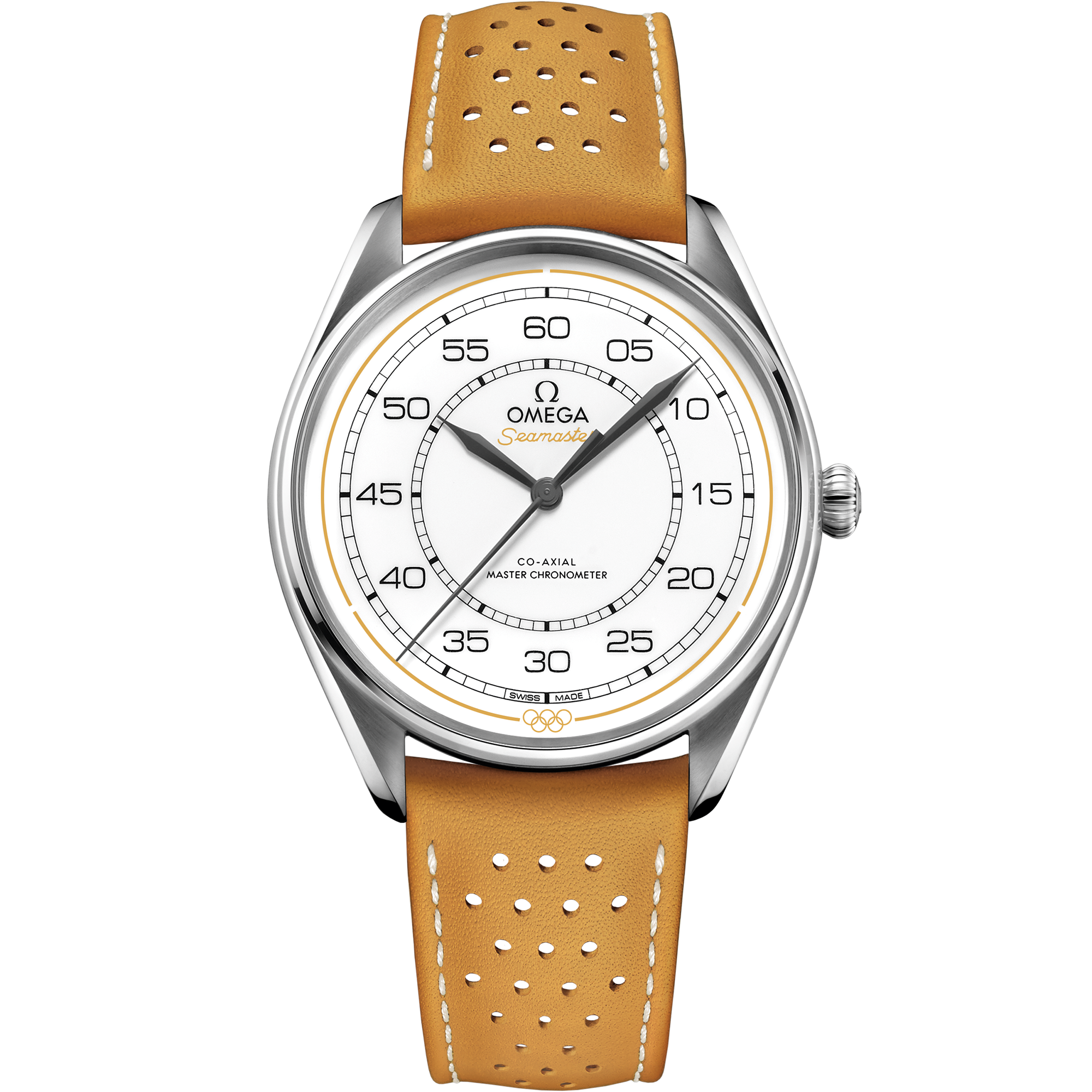 Seamaster Chronométreur Officiel des Jeux Olympiques 39,5 mm, acier sur bracelet en cuir - 522.32.40.20.04.002