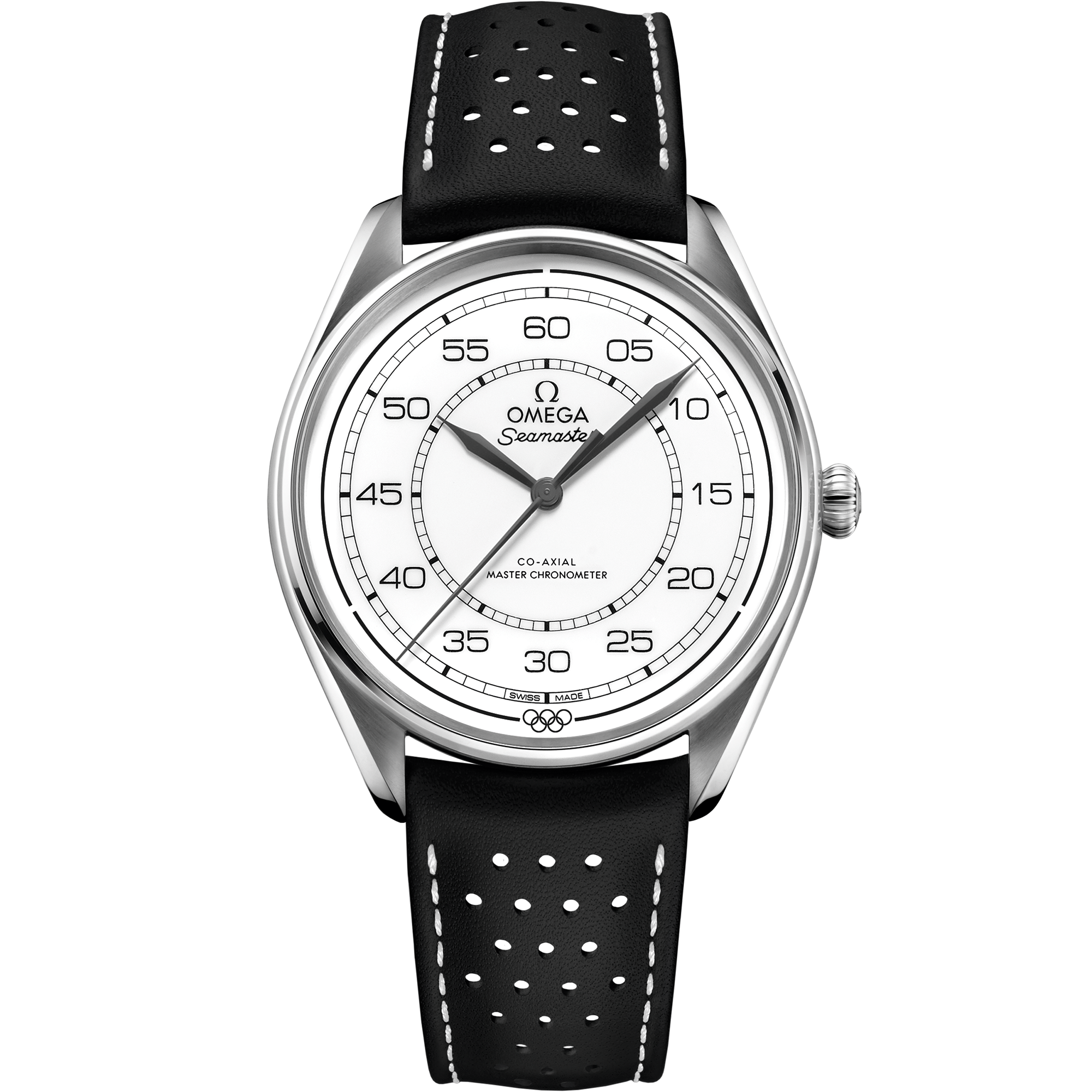 Seamaster Chronométreur Officiel des Jeux Olympiques 39,5 mm, acier sur bracelet en cuir - 522.32.40.20.04.003