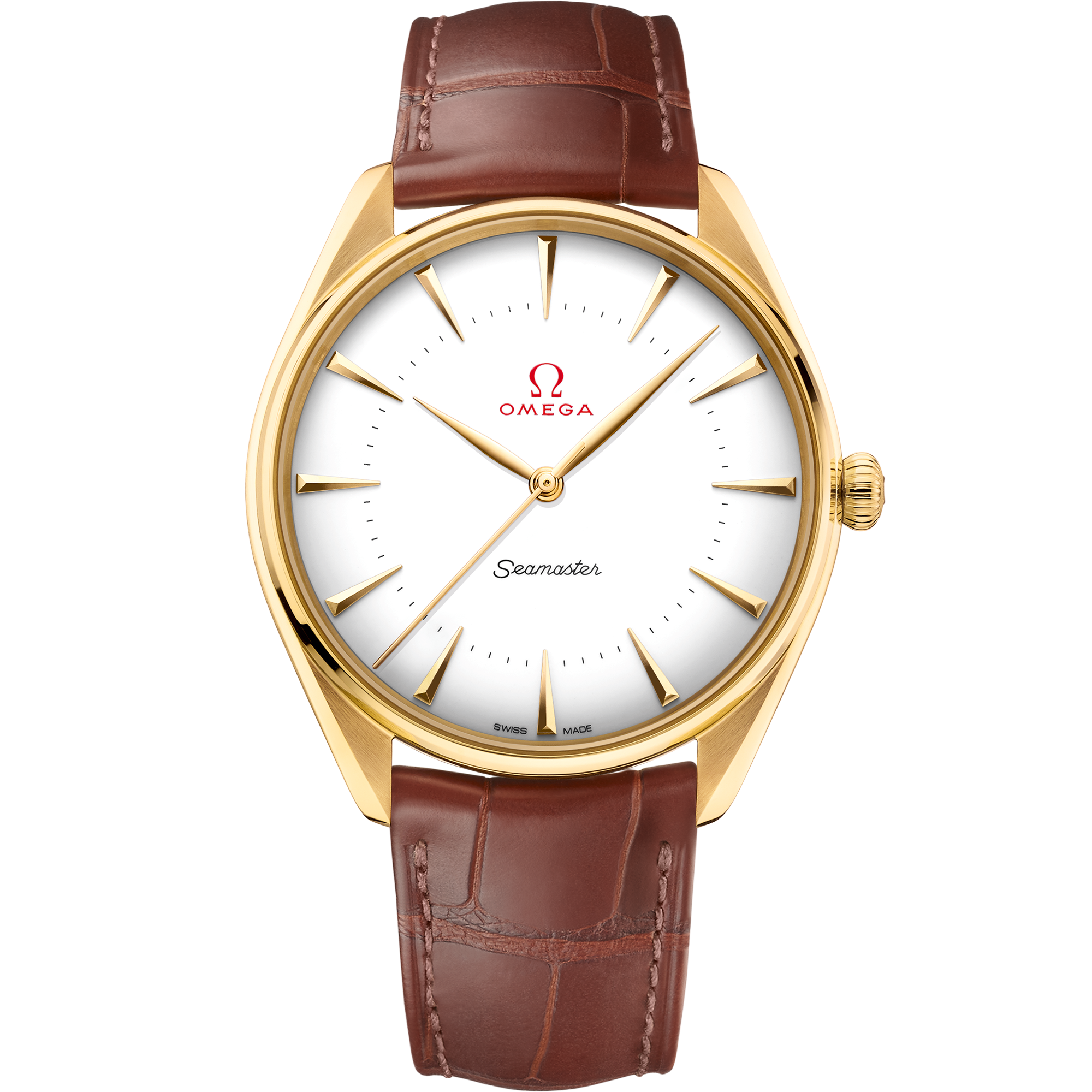 Seamaster 39.5 mm, yellow gold on leather strap - 522.53.40.20.04.001
