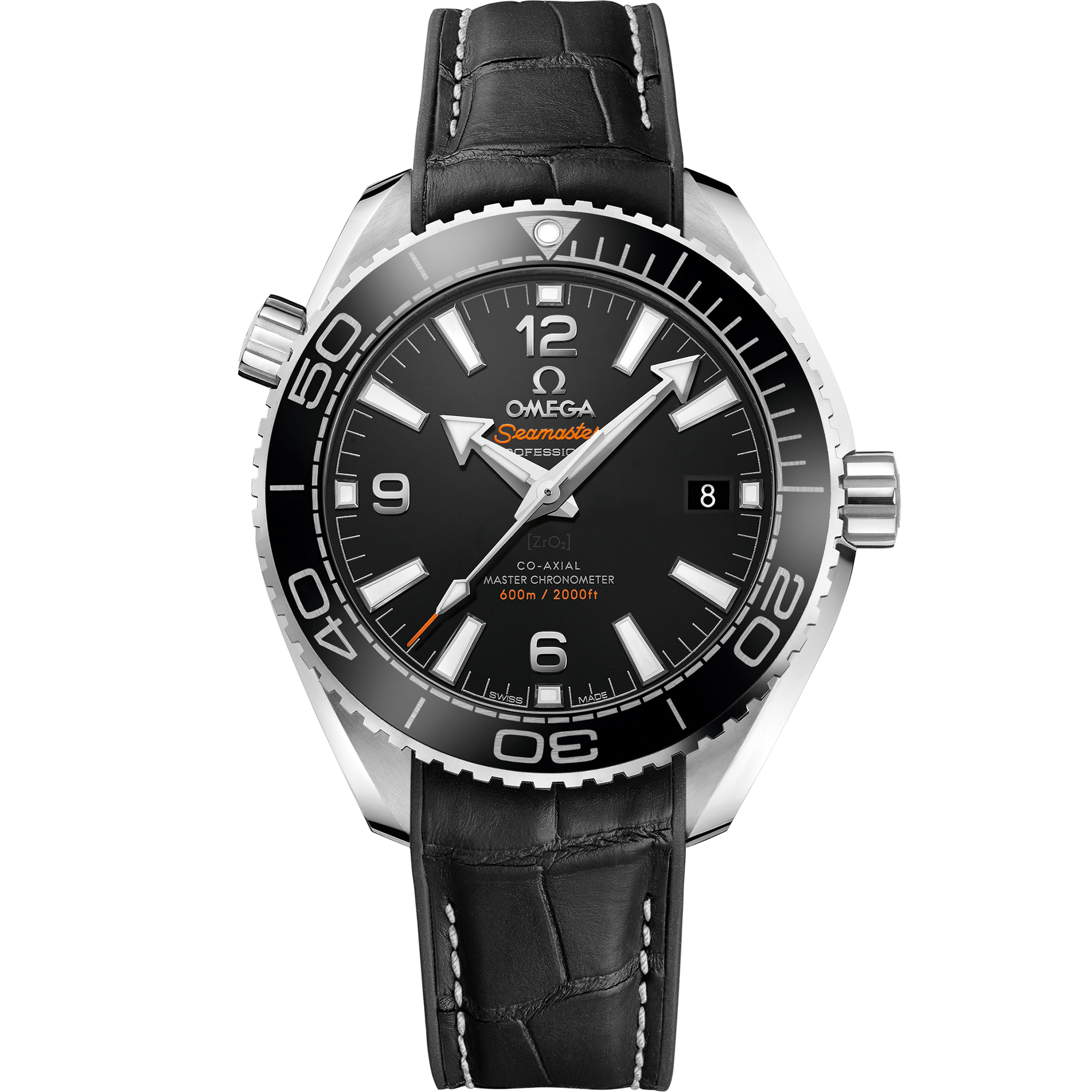 Seamaster 39.5 mm, steel on leather strap with rubber lining - 215.33.40.20.01.001