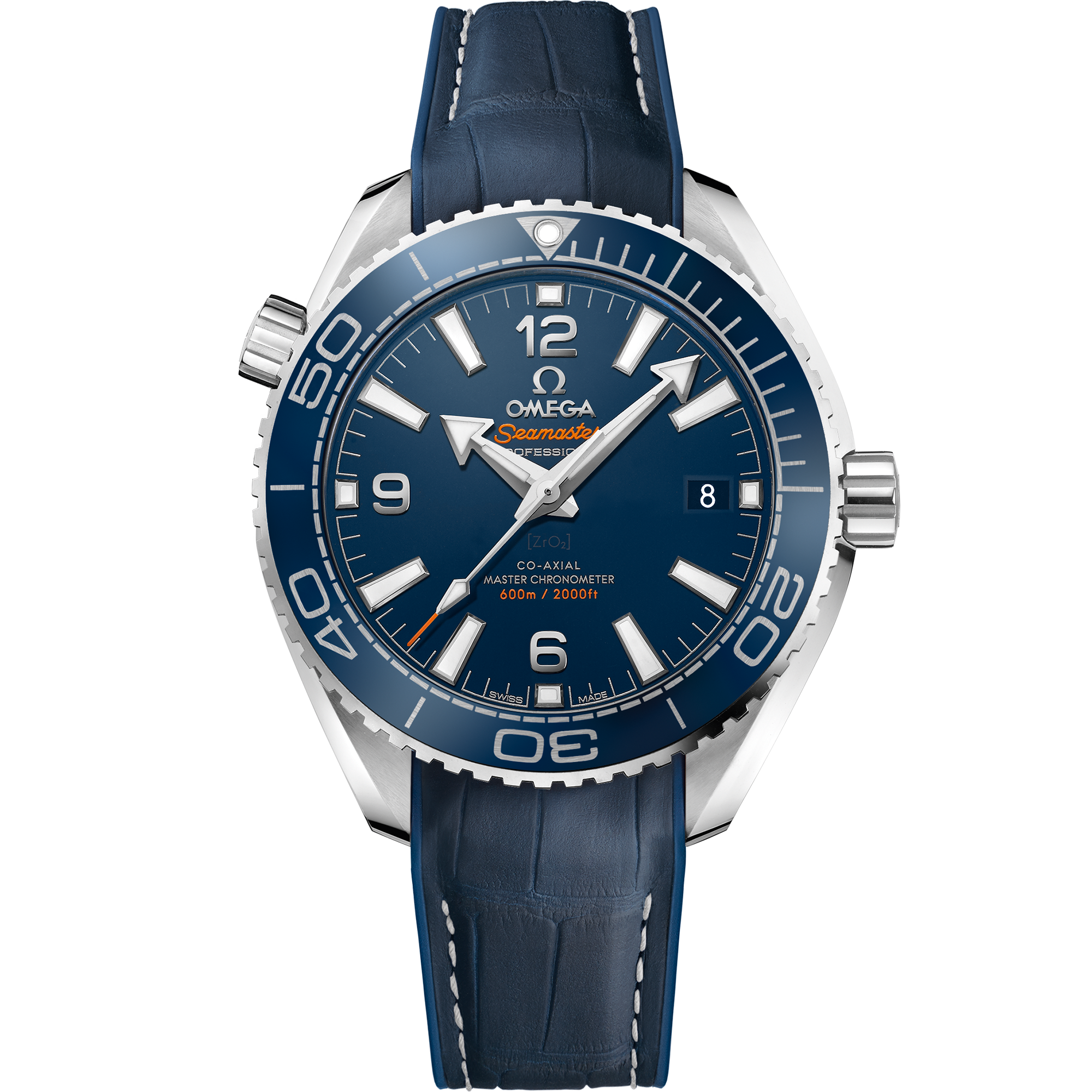 Seamaster 39.5 mm, steel on leather strap with rubber lining - 215.33.40.20.03.001