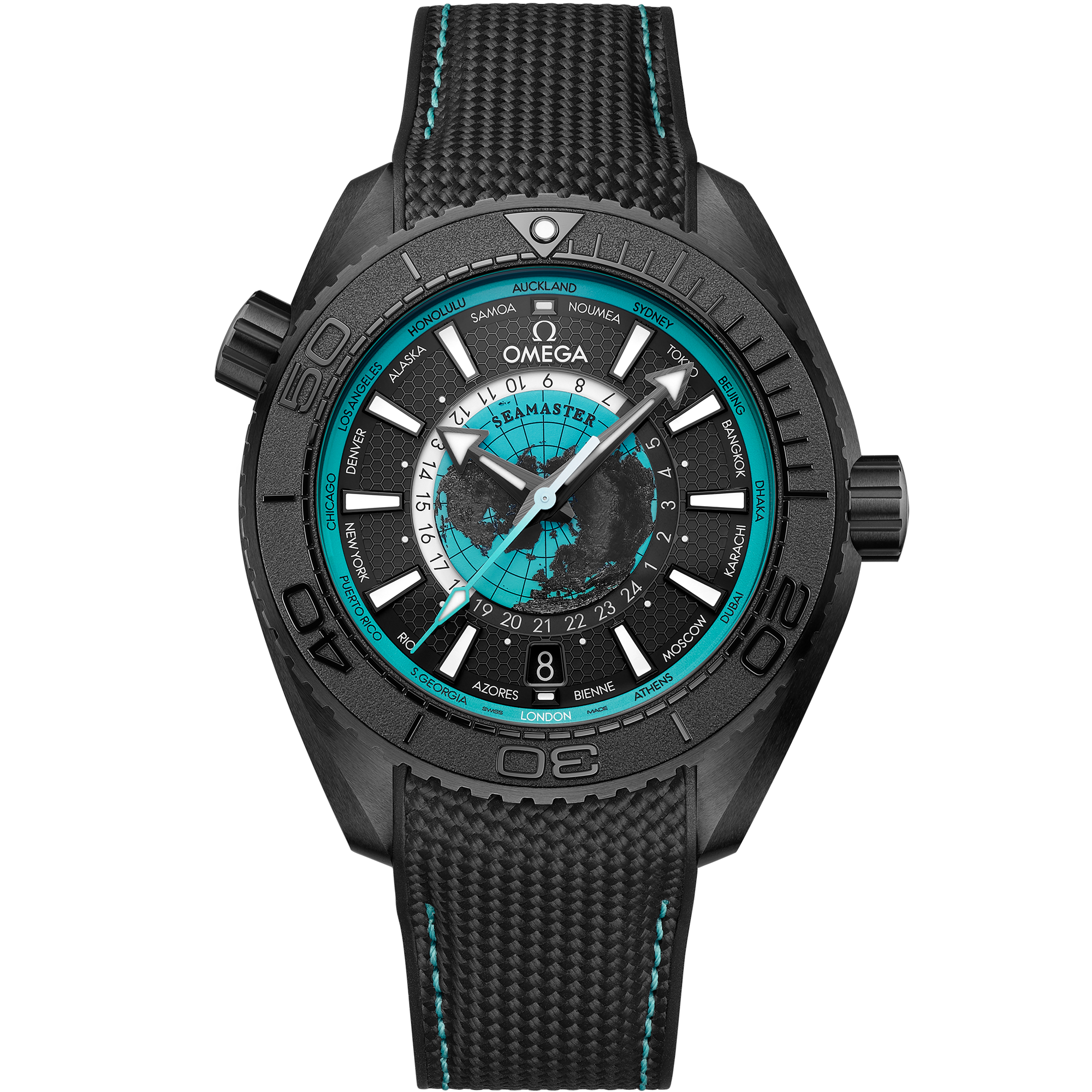 Seamaster Planet Ocean 600M 45,5 mm, ceramica nera su cinturino in caucciù - 21592462201006