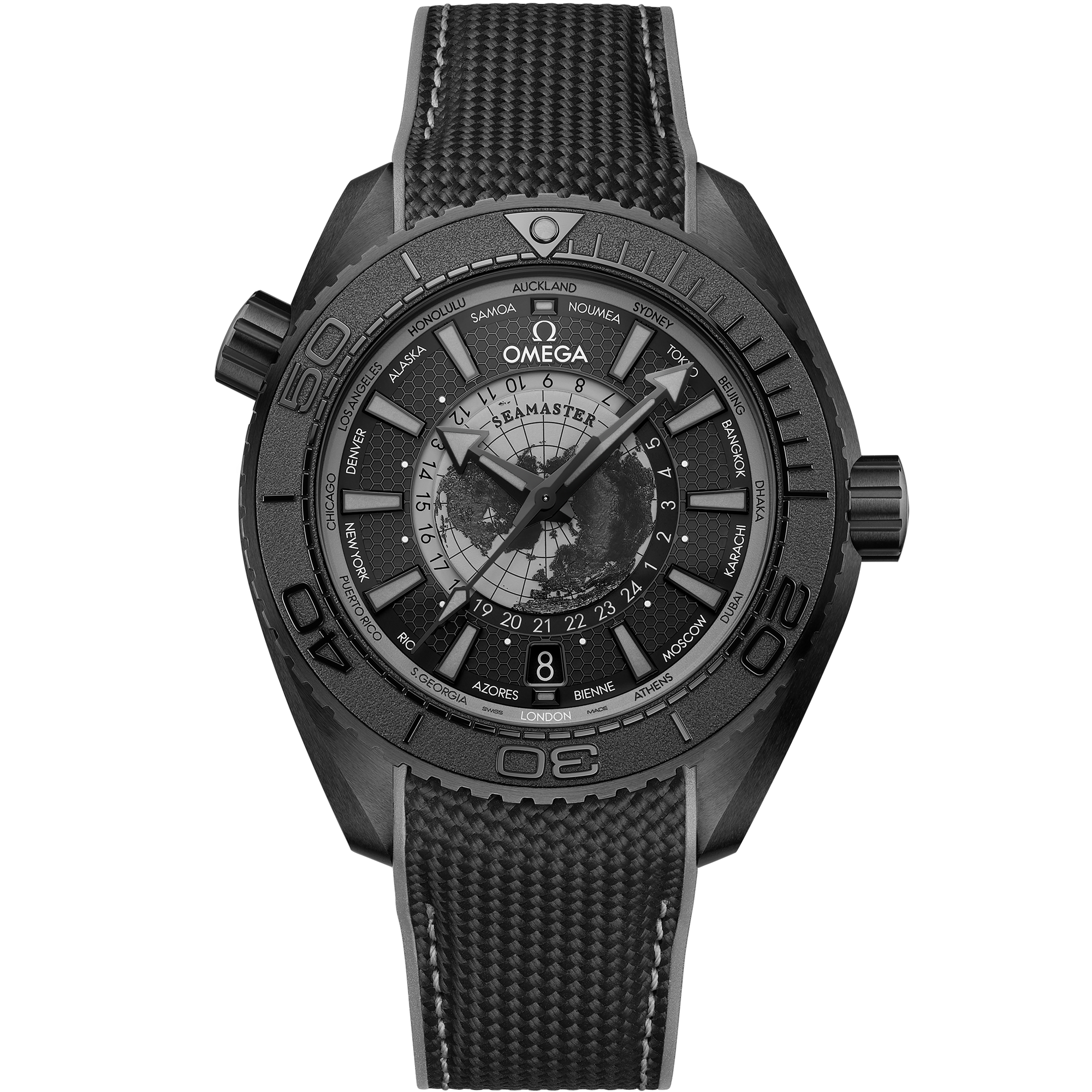 Seamaster Planet Ocean 600M 45,5 mm, ceramica nera su cinturino in caucciù - 21592462201007