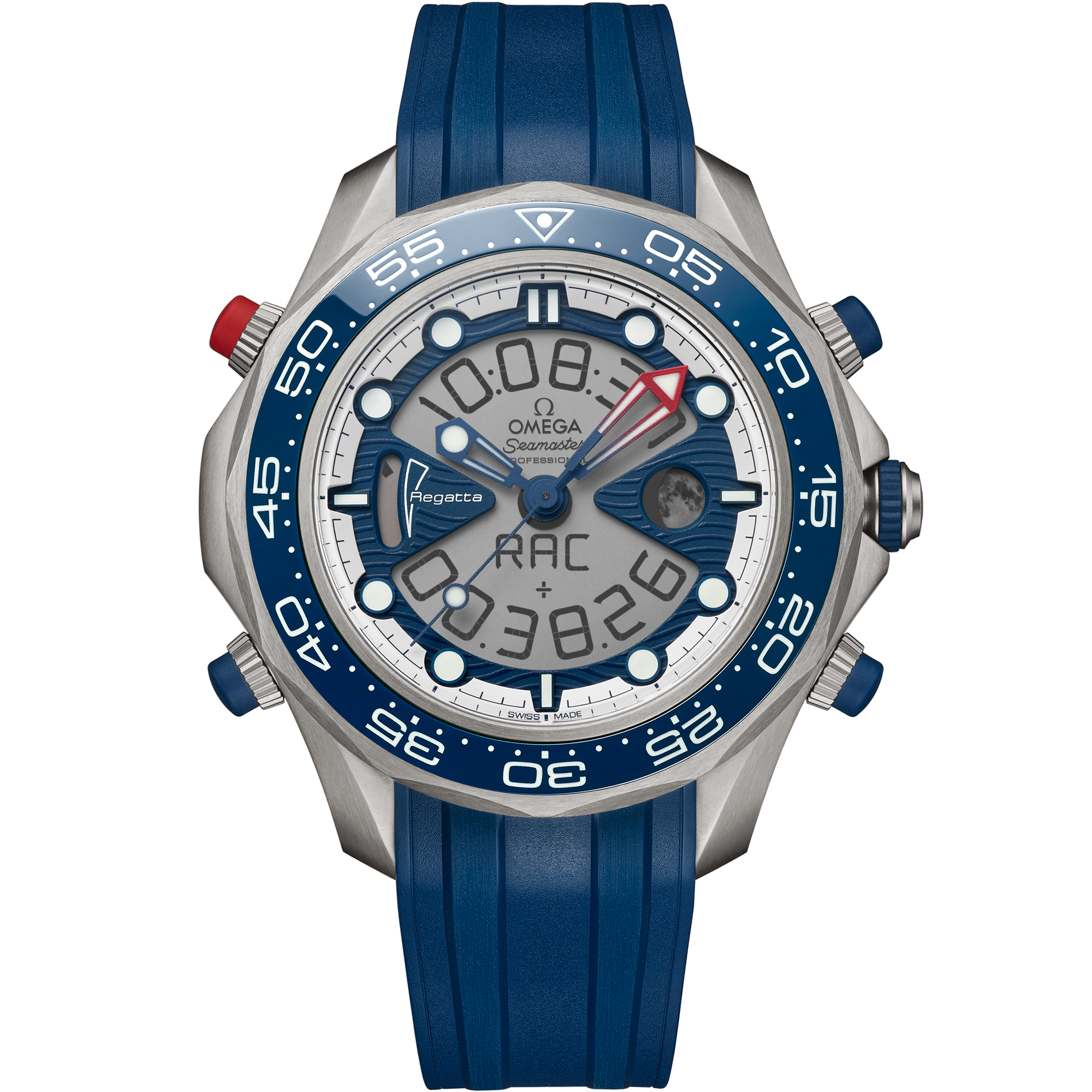 Reloj con esfera Gris en caja de Titanio con  Pulsera de caucho bracelet - Seamaster Regatta 46,75 mm, Titanio con Pulsera de caucho - 21692467910001