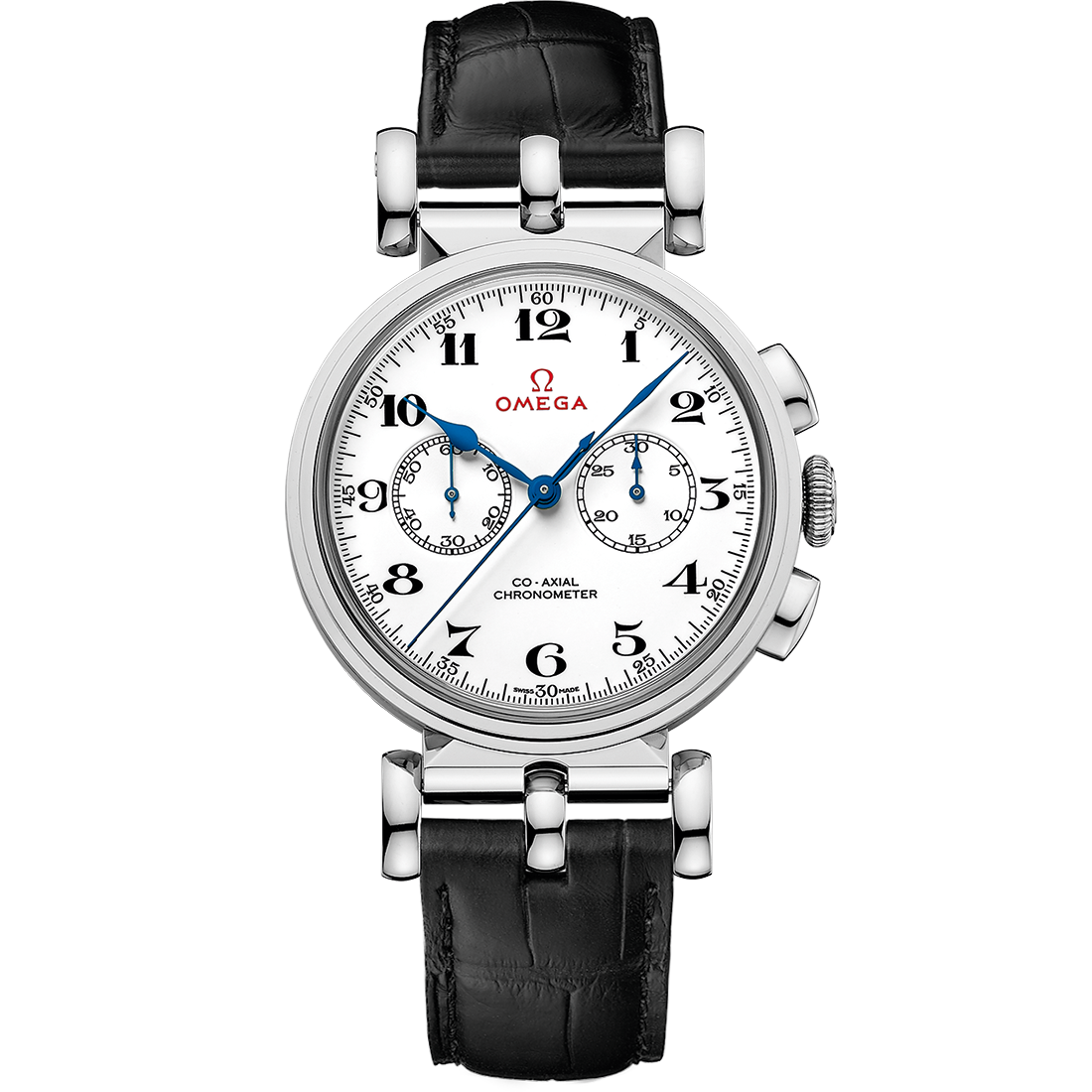 White dial watch on White gold case with Leather strap - Specialities Olympic Official Timekeeper 38 mm, white gold on leather strap - 522.53.38.50.04.001