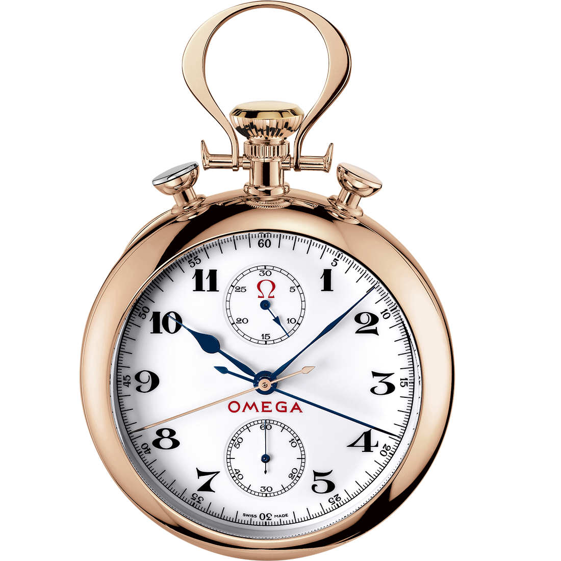 Uhr mit Weiß Zifferblatt auf Rotgold Gehäuse mit   bracelet - Besondere Modelle Olympische Taschenuhr 1932 70 mm, Rotgold - 5108.20.00