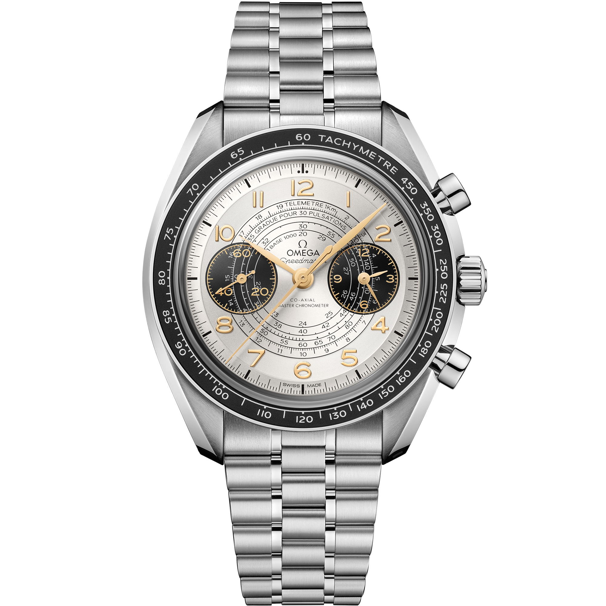 Uhr mit Silber Zifferblatt auf Stahl Gehäuse mit Edelstahlarmband bracelet - Speedmaster Chronoscope 43 mm, Stahl mit Edelstahlarmband - 522.30.43.51.02.001