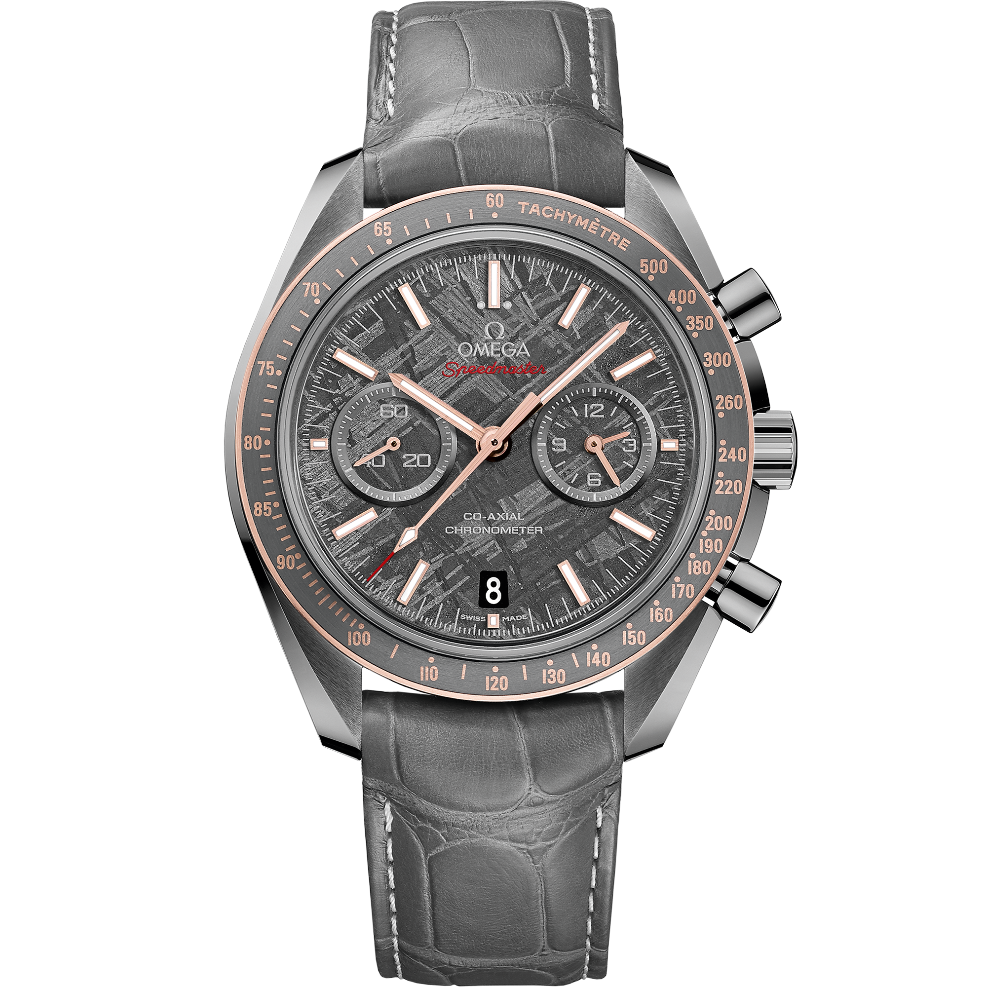 Speedmaster Dark Side of the Moon 44.25 mm, grey ceramic on leather strap with foldover clasp - 311.63.44.51.99.001