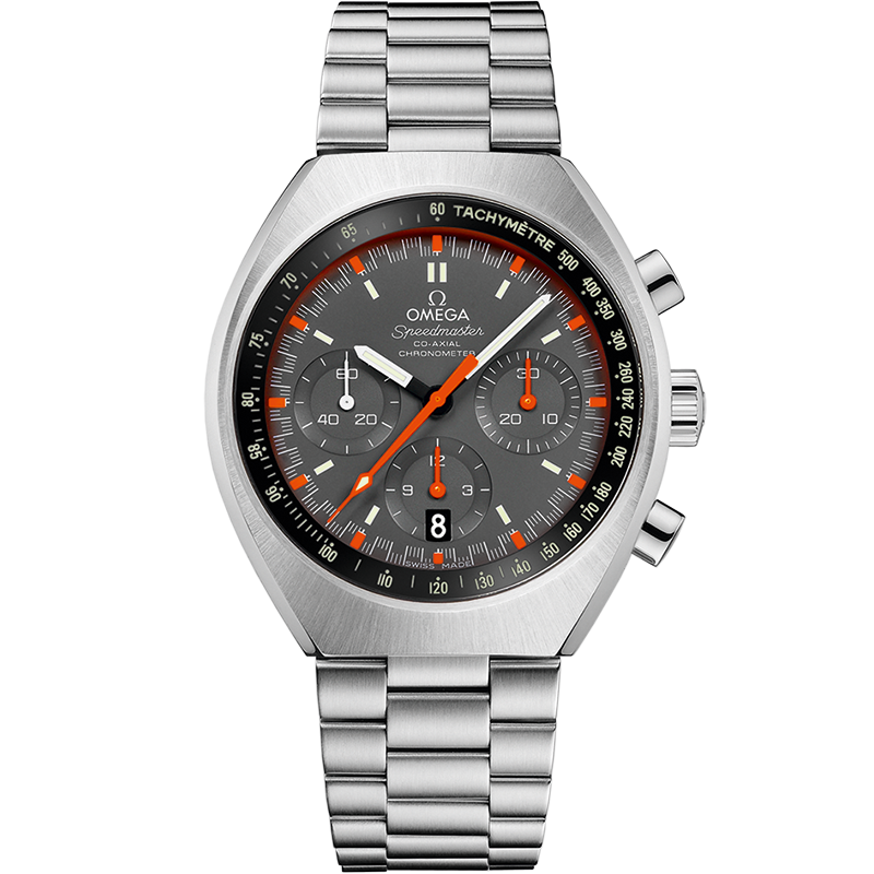 Uhr mit Grau Zifferblatt auf Stahl Gehäuse mit Edelstahlarmband bracelet - Speedmaster Mark II 42,4 x 46,2 mm, Stahl mit Stahlband - 327.10.43.50.06.001
